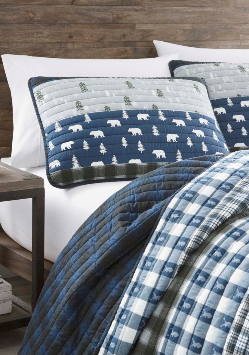  Blue Creek Plaid Quilt Set