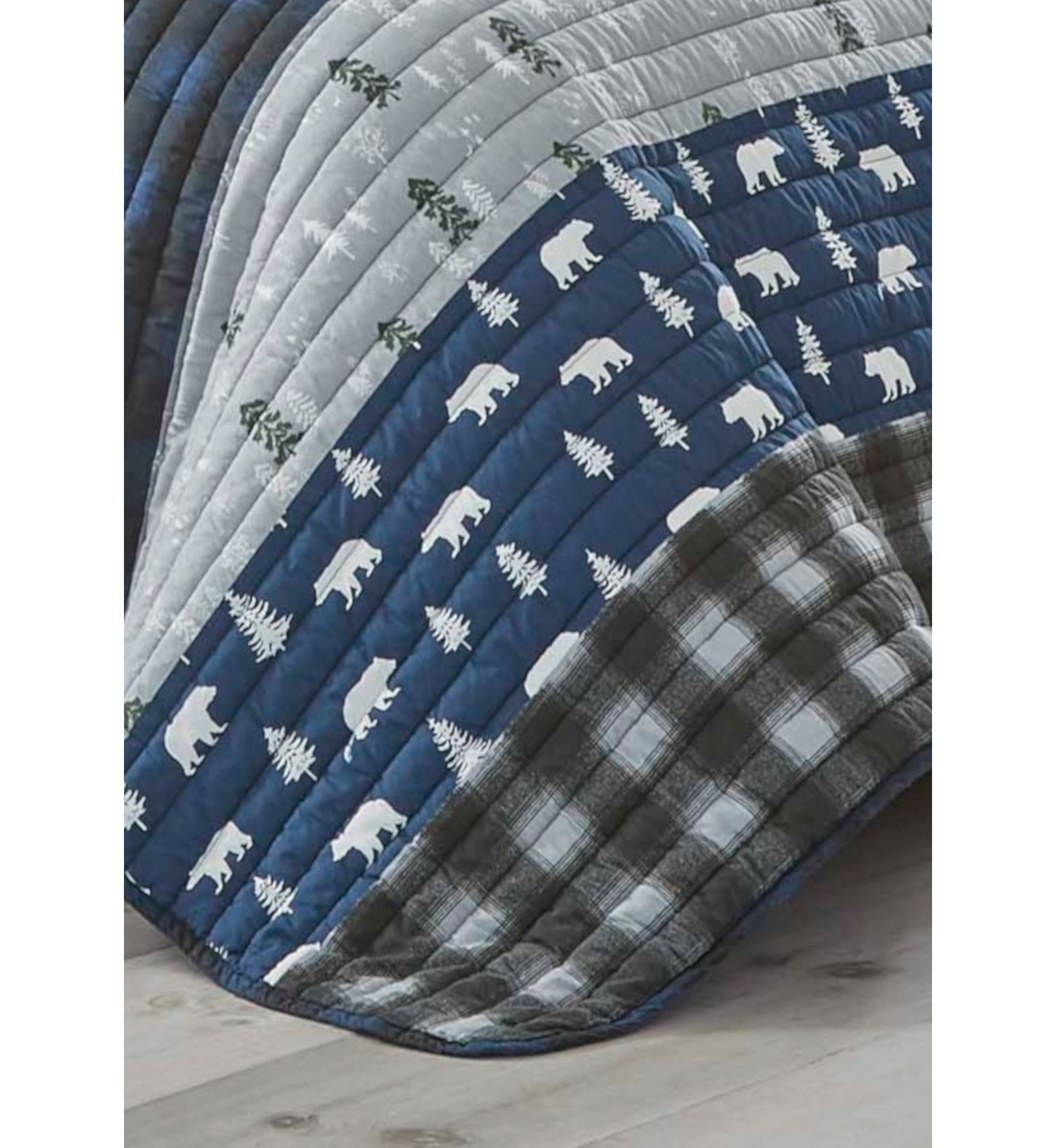  Blue Creek Plaid Quilt Set