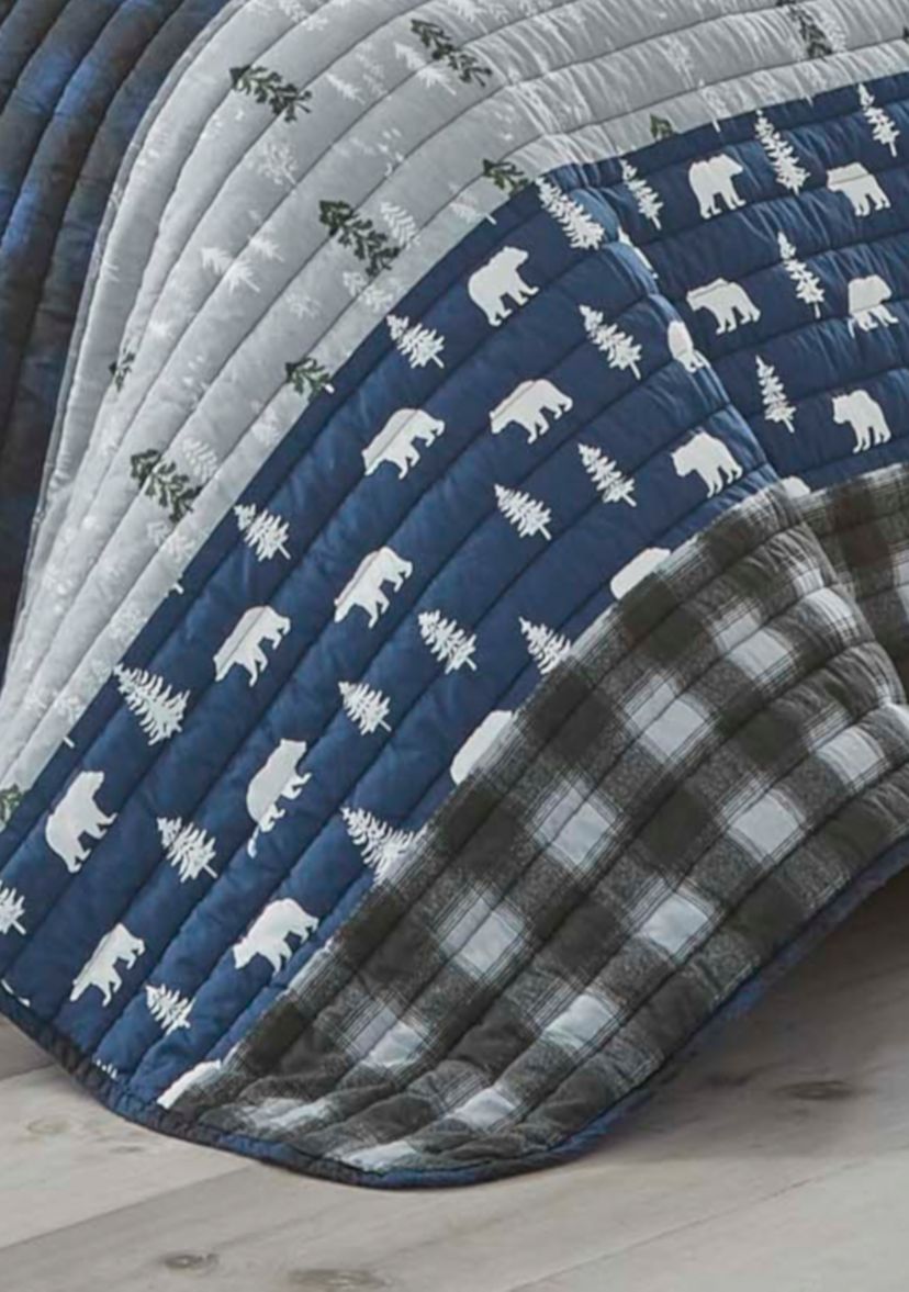  Blue Creek Plaid Quilt Set