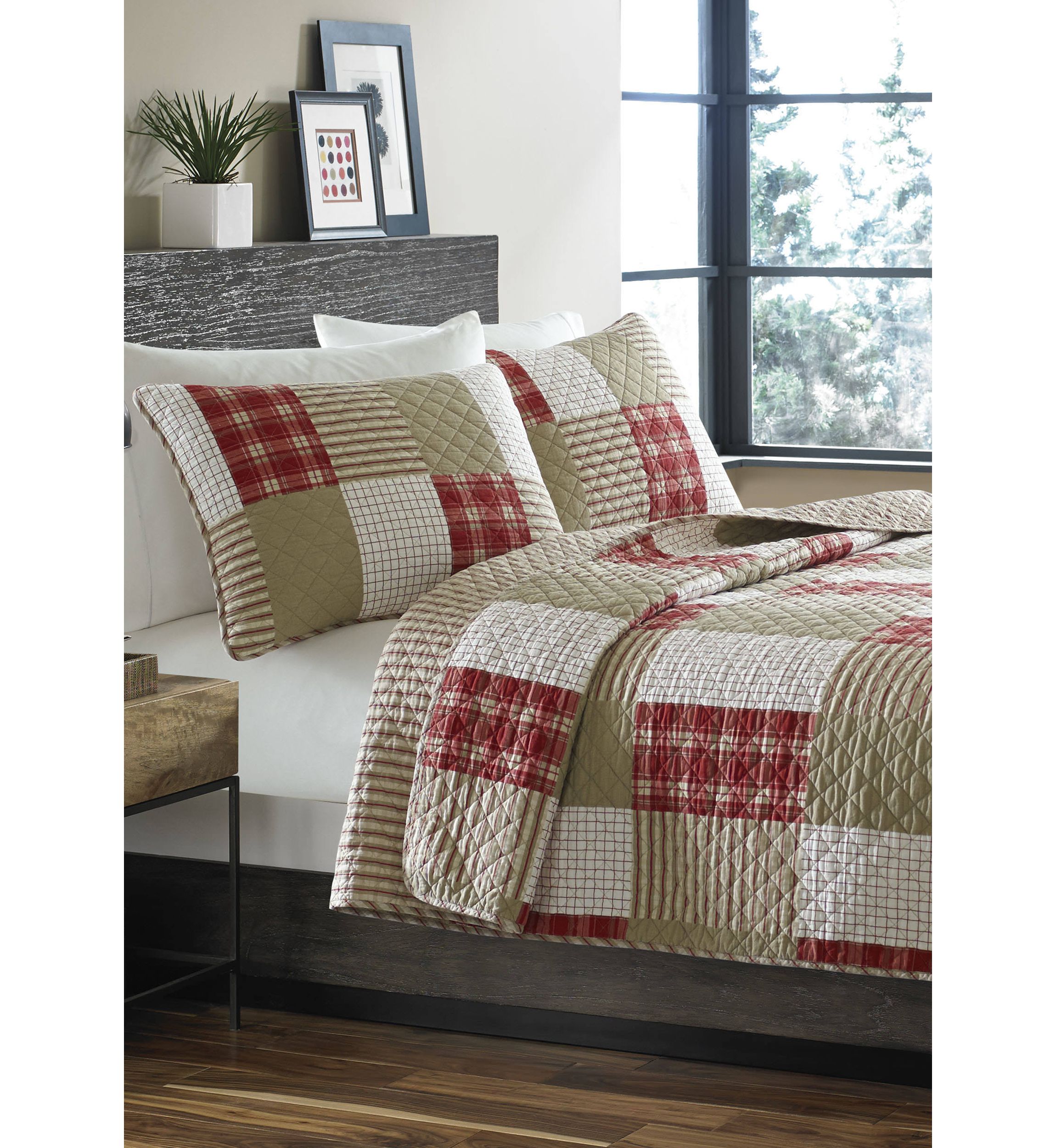 Camano Island Plaid Cotton Quilt Set