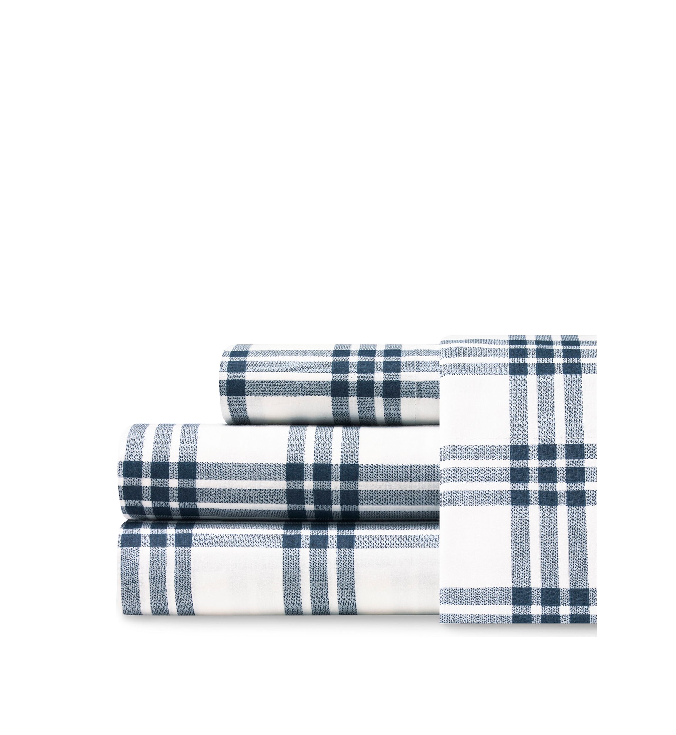Basic Plaid Cotton Percale Sheet Set