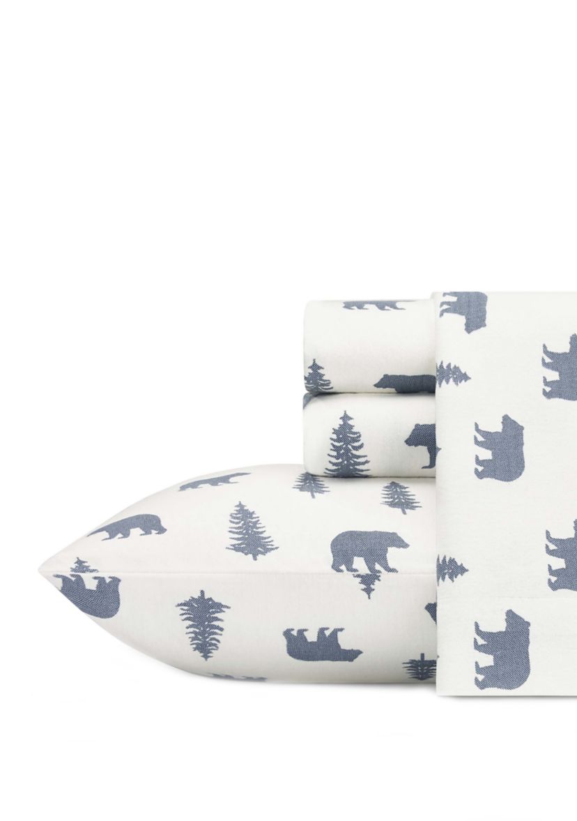 Bear And Trees Flannel Sheet Set