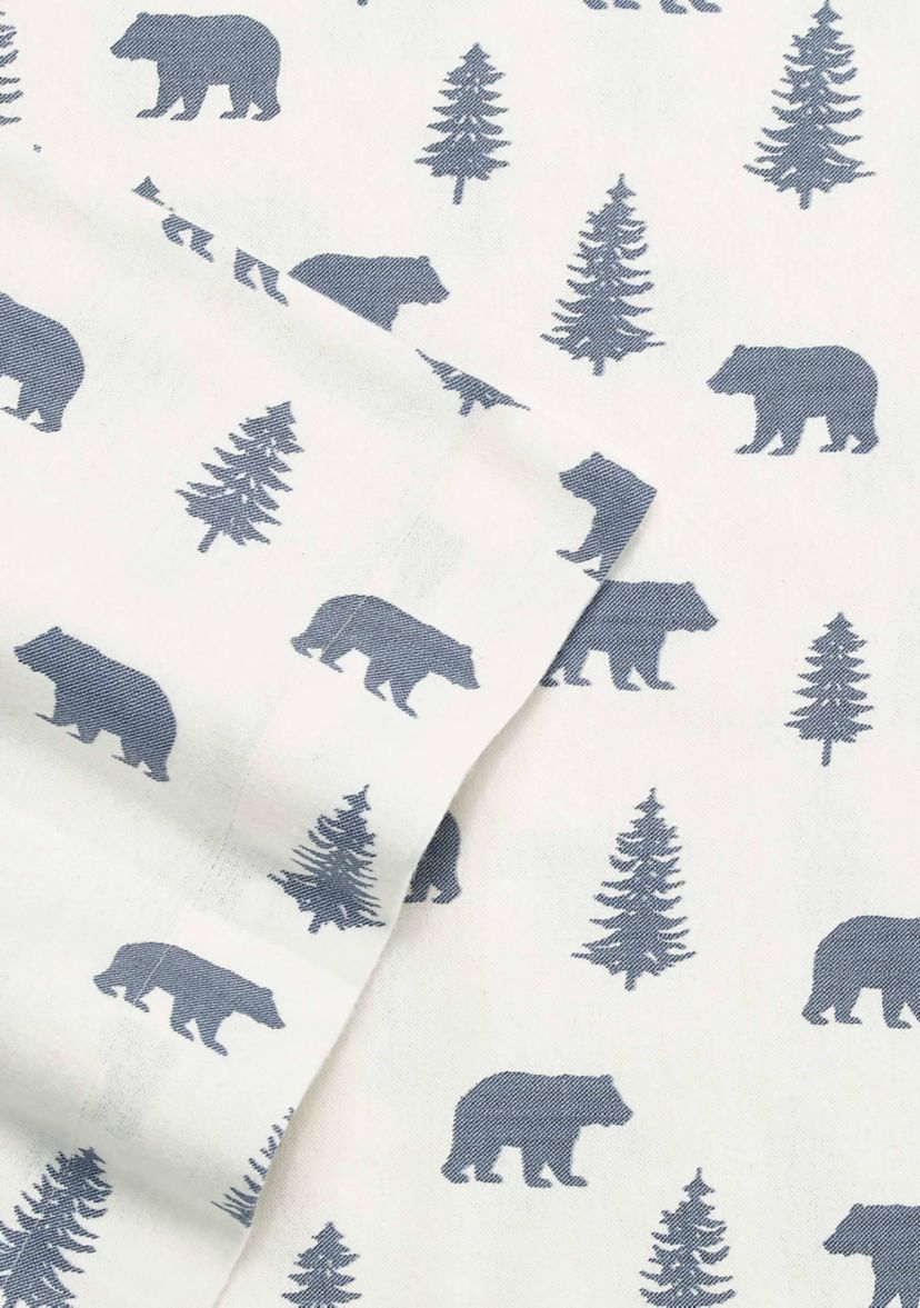 Bear And Trees Flannel Sheet Set