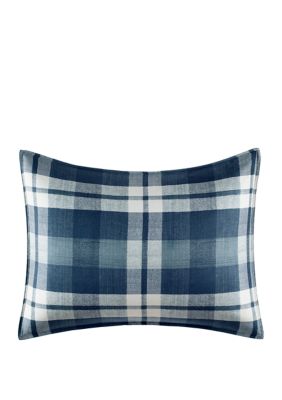 Crossview Plaid Navy Microsuede Comforter Sham Set