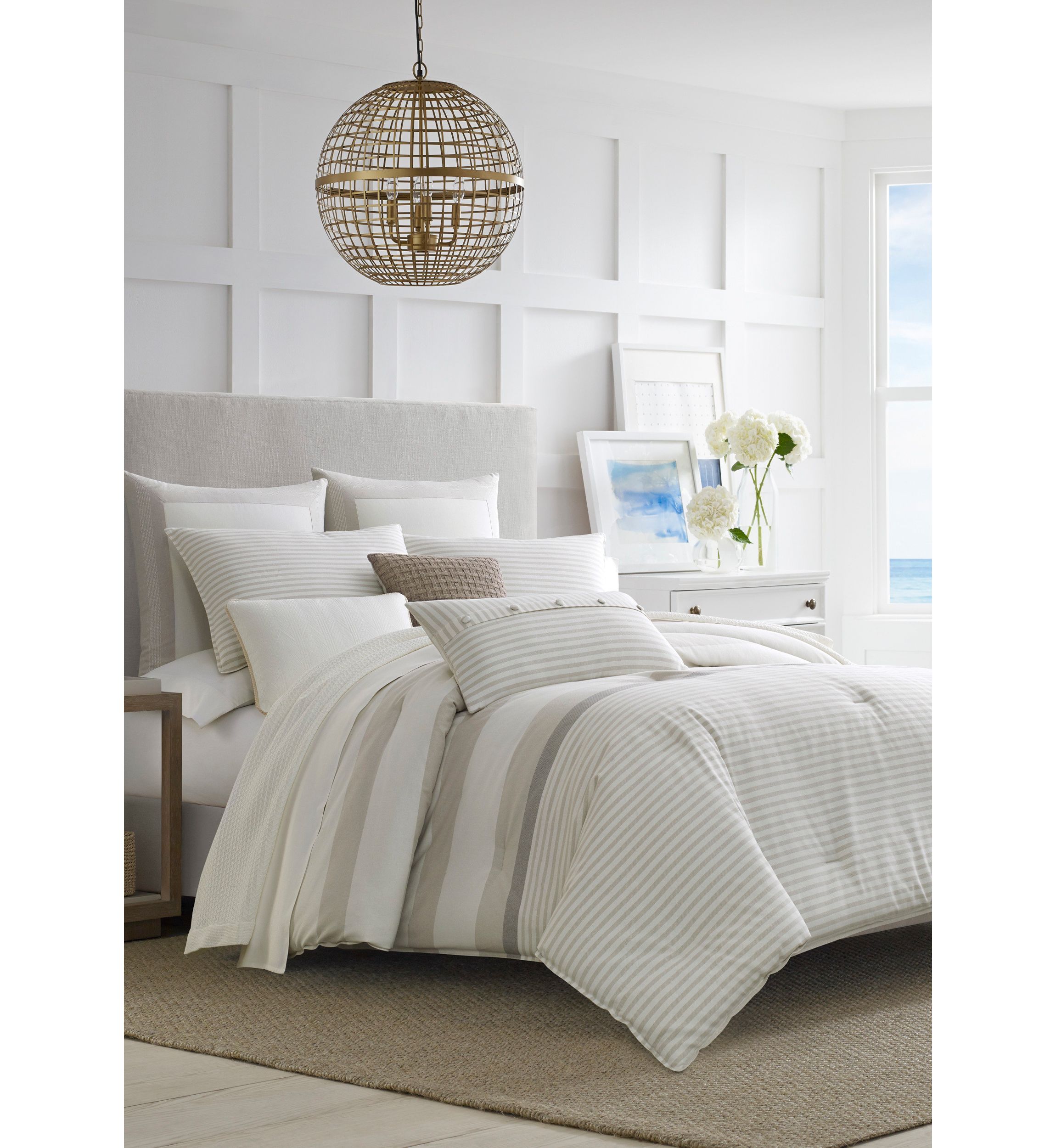 Saybrook Beige Cotton Comforter Sham Set