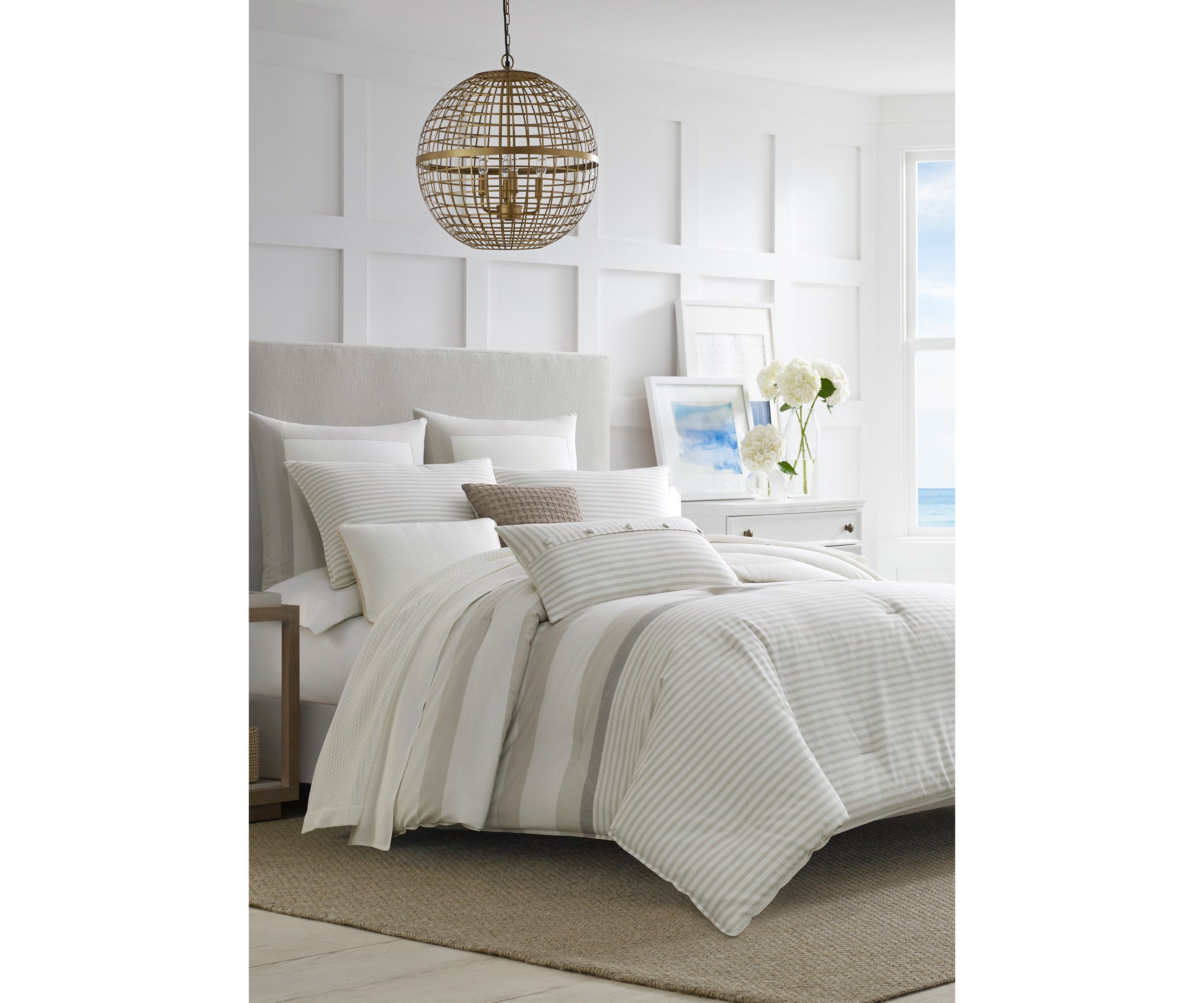 Saybrook Beige Cotton Comforter Sham Set