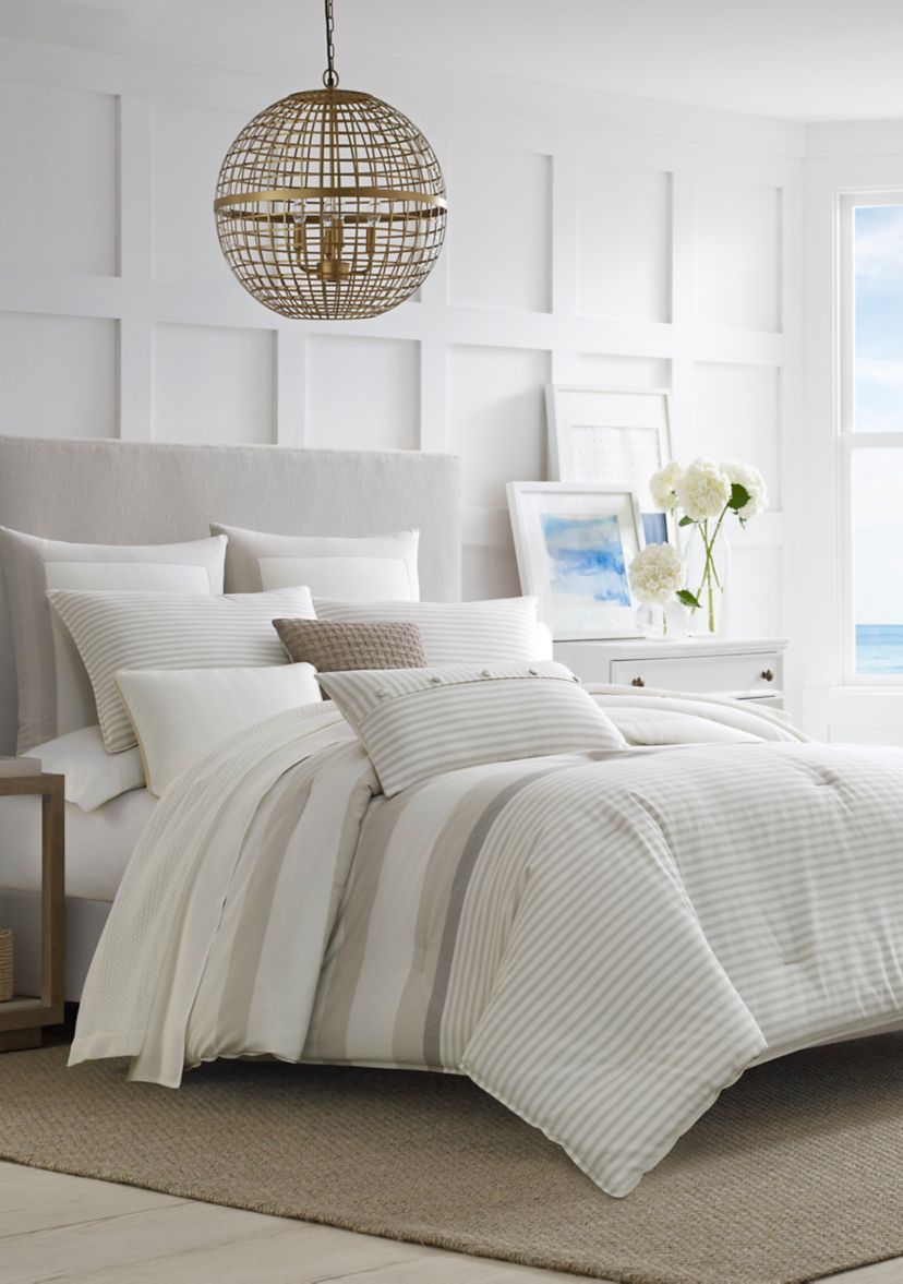 Saybrook Beige Cotton Comforter Sham Set