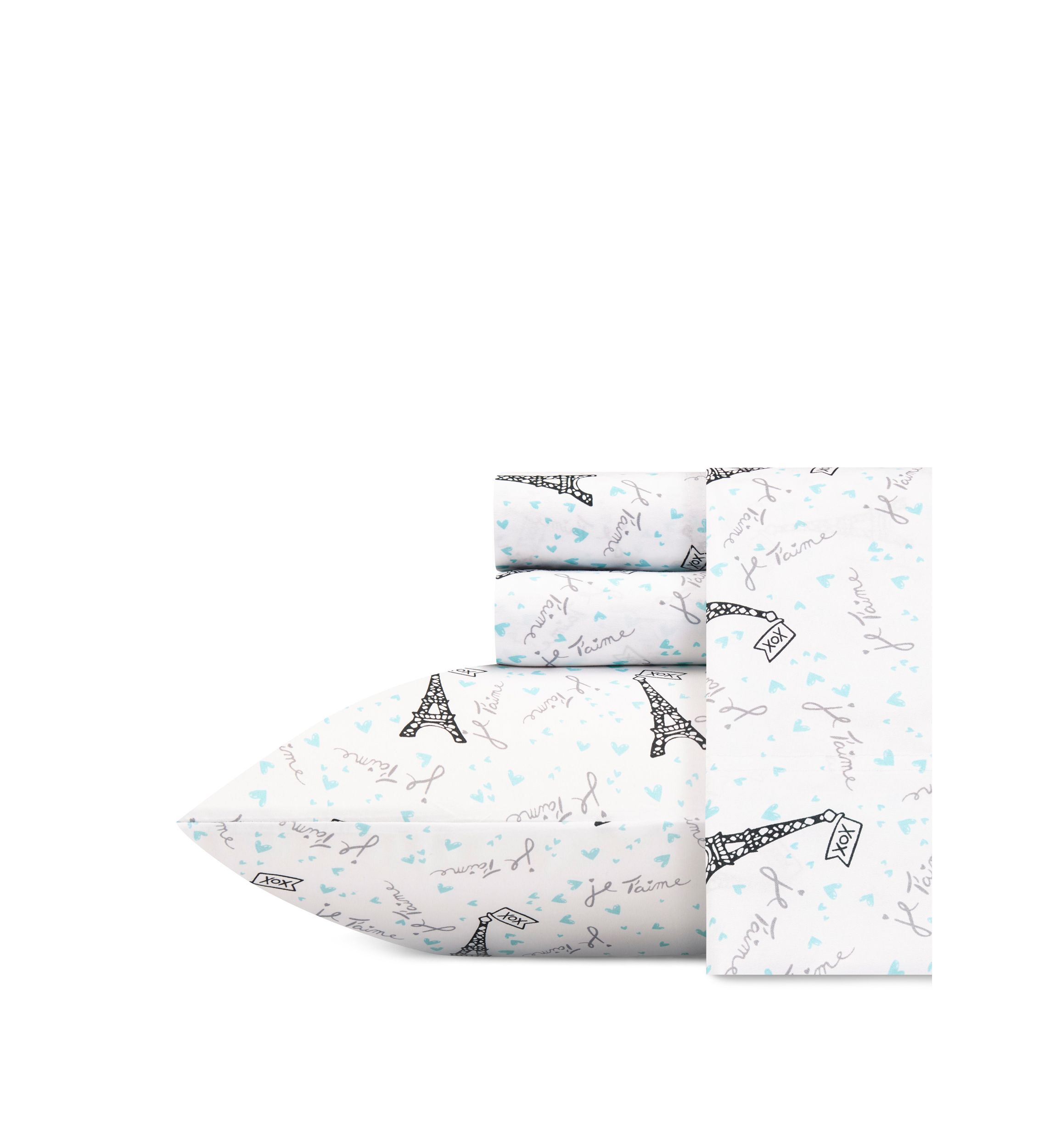 3 Piece Je Taime Paris Sheet Set