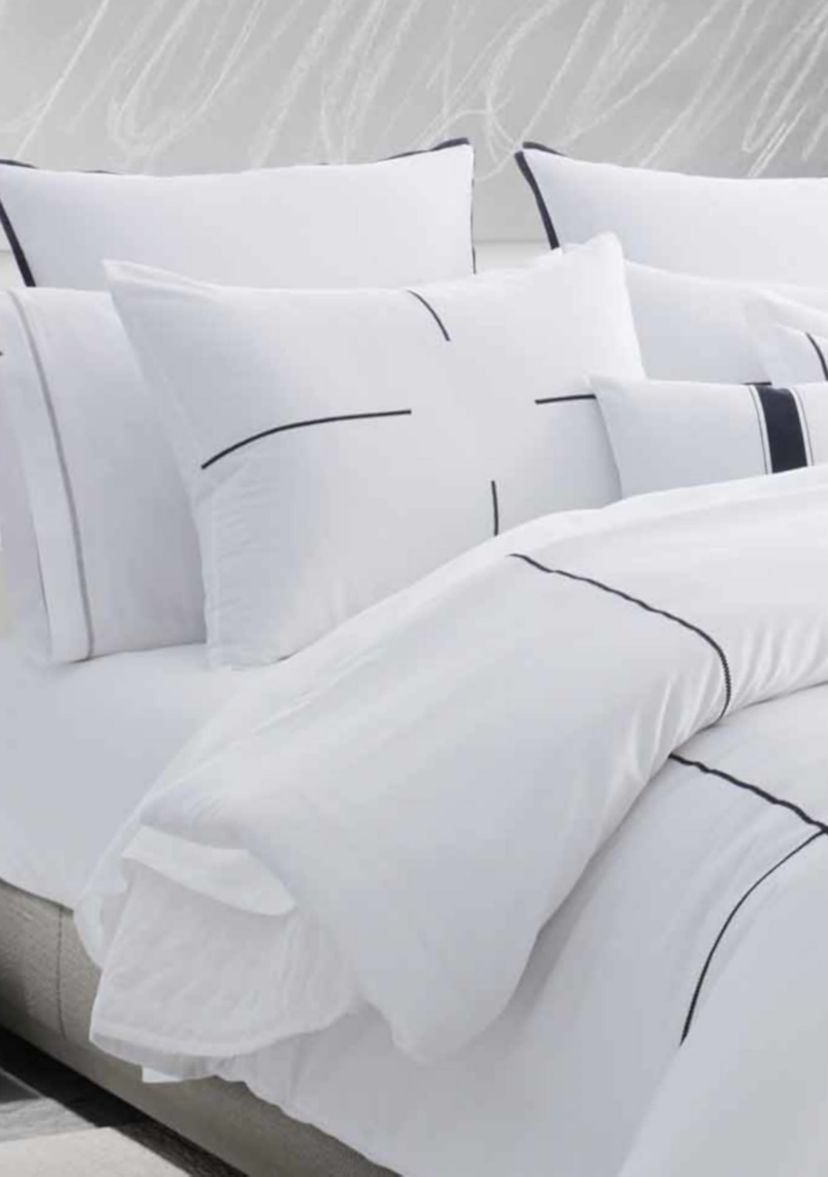 3 Piece Zig Zag Cotton Sateen Comforter Sham Set