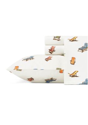 Tommy Bahama Beach Chairs 4-Piece Graphic Cotton Sheet Set
