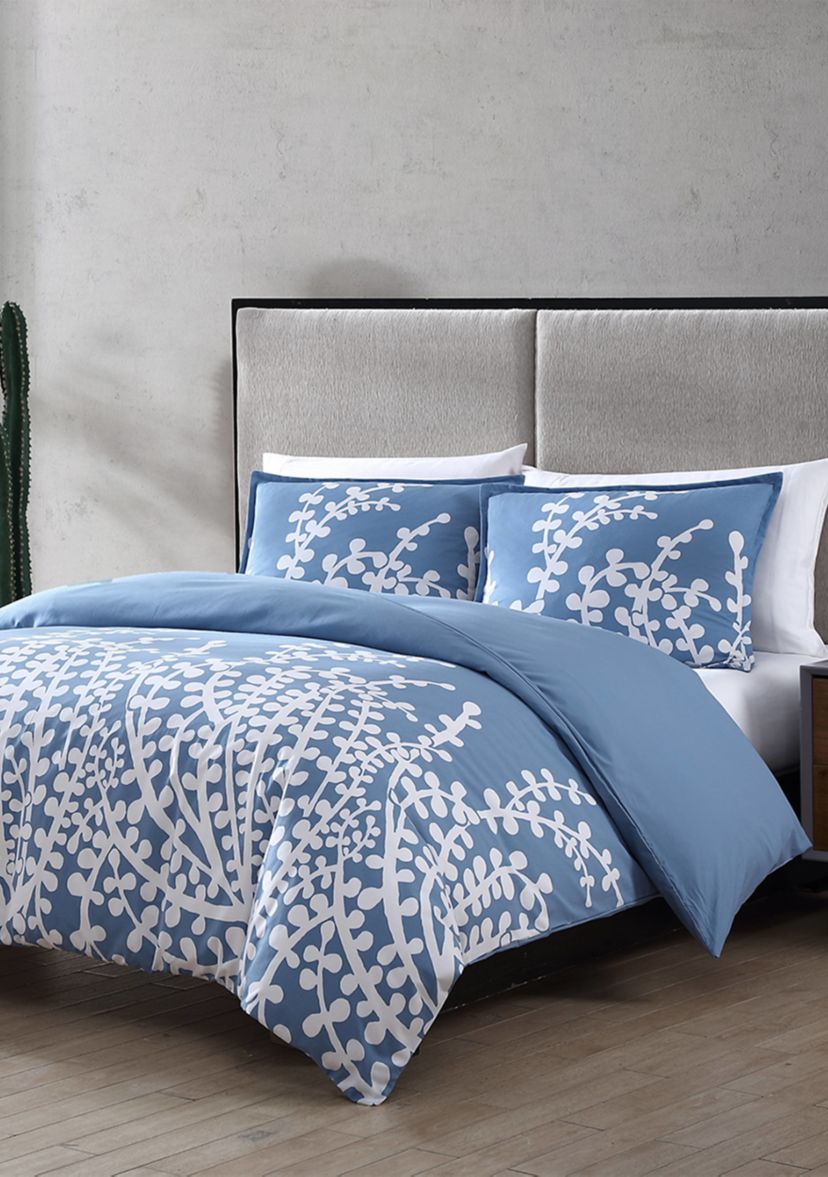 Branches 2-Piece Floral Cotton Duvet Cover Set