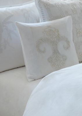 Tropical Hideaway Coconut Embroidered Floral Fleur De Lis