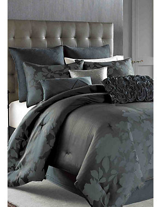 Nicole Miller Midnight Floral Blue Full Comforter Set 90 In X 88