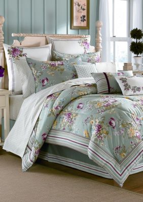 Eloise Aqua Print Queen Comforter Set 92-in. x 88-in. | belk