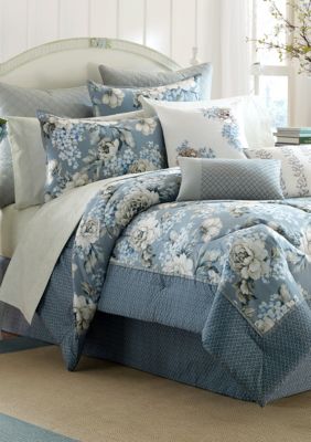 Tapestry Rose Blue California King Comforter Set 92 In X 106 In Belk