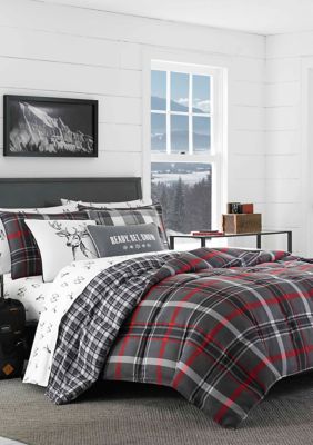 Willow Plaid Microsuede Comforter Sham Set