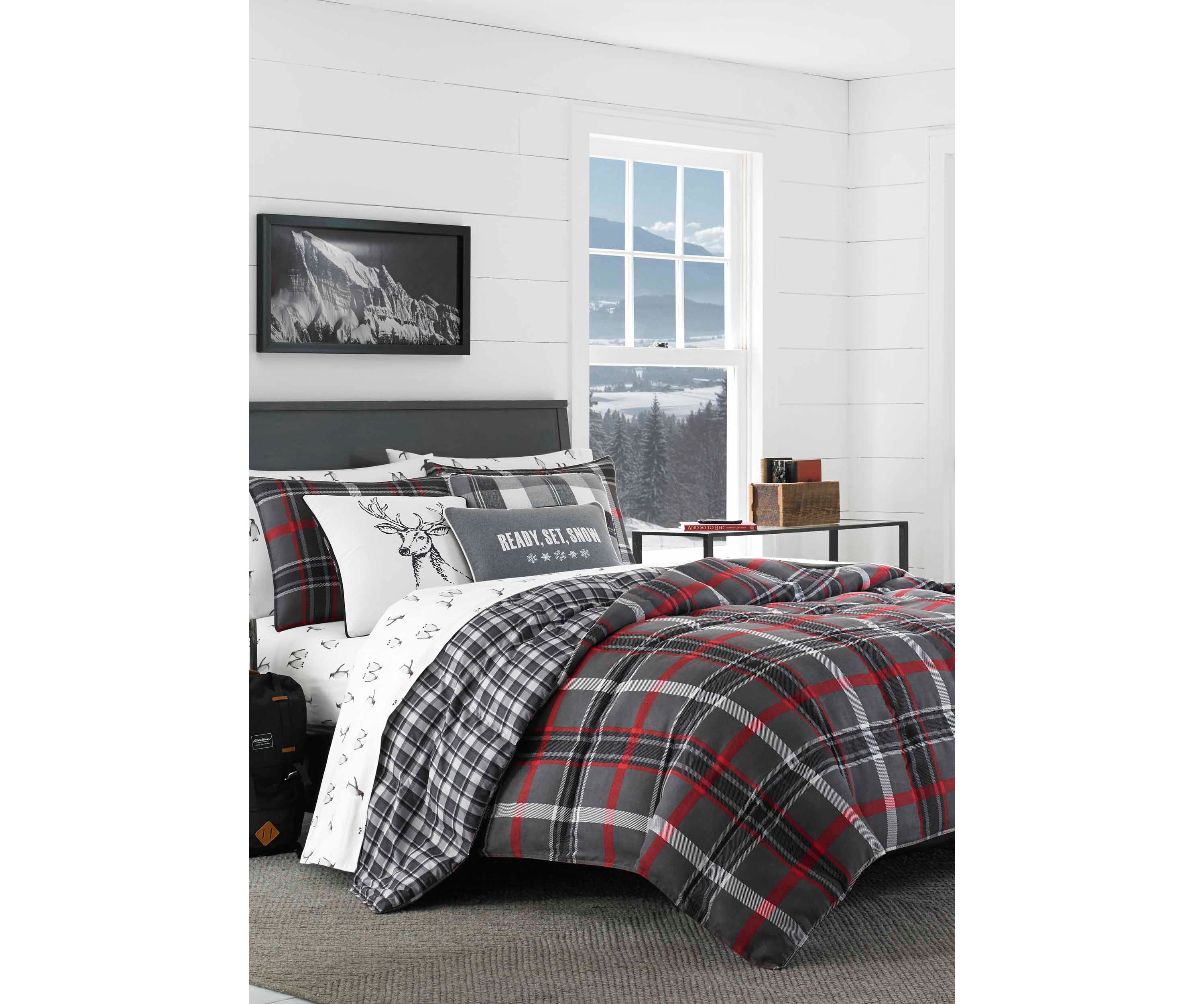 Willow Plaid Microsuede Comforter Sham Set