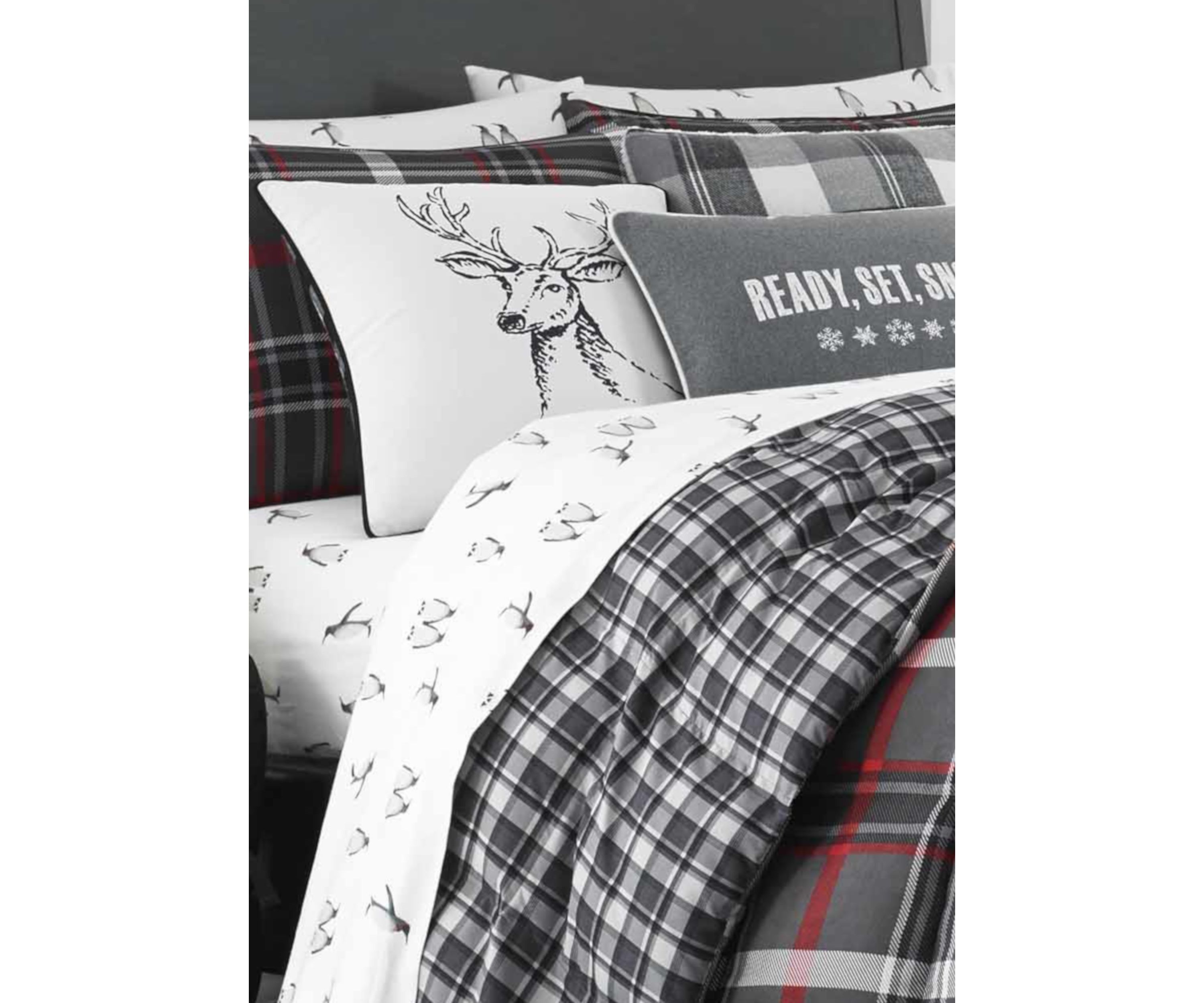 Willow Plaid Microsuede Comforter Sham Set