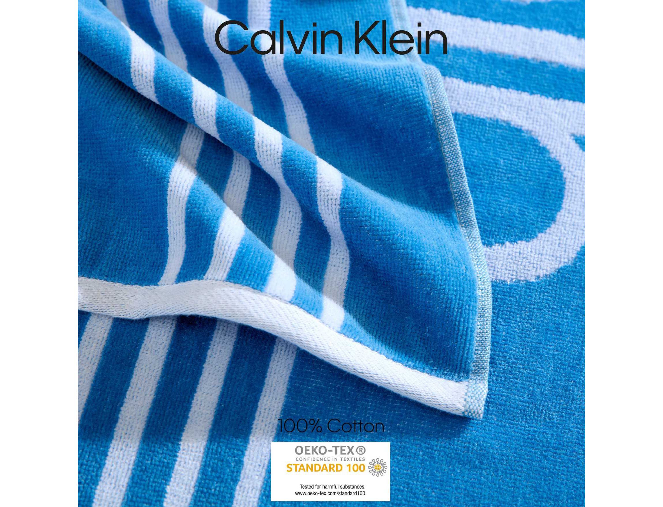 Pinstripe Logo Cotton Blend Beach Towel Set