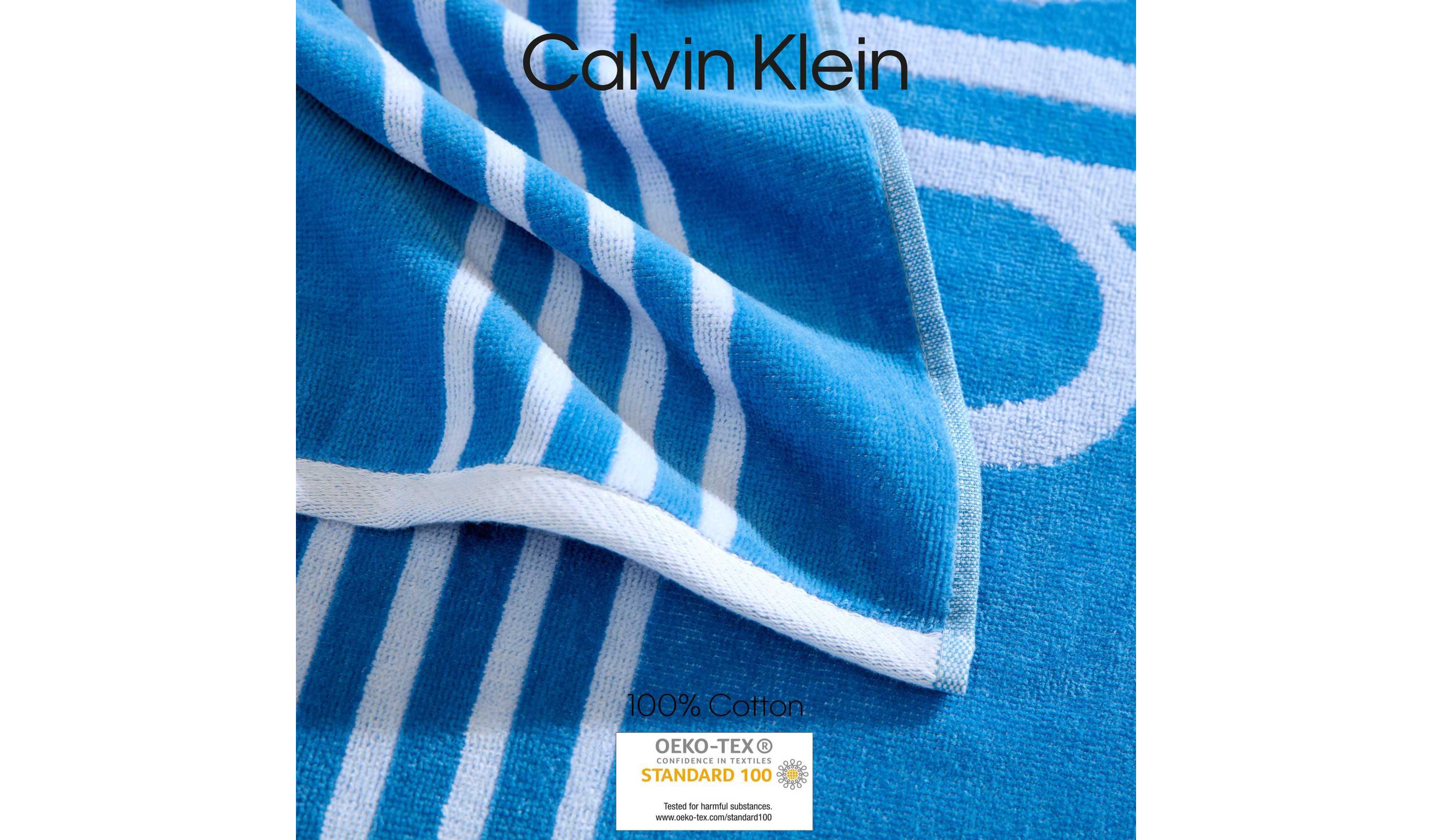 Pinstripe Logo Cotton Blend Beach Towel Set