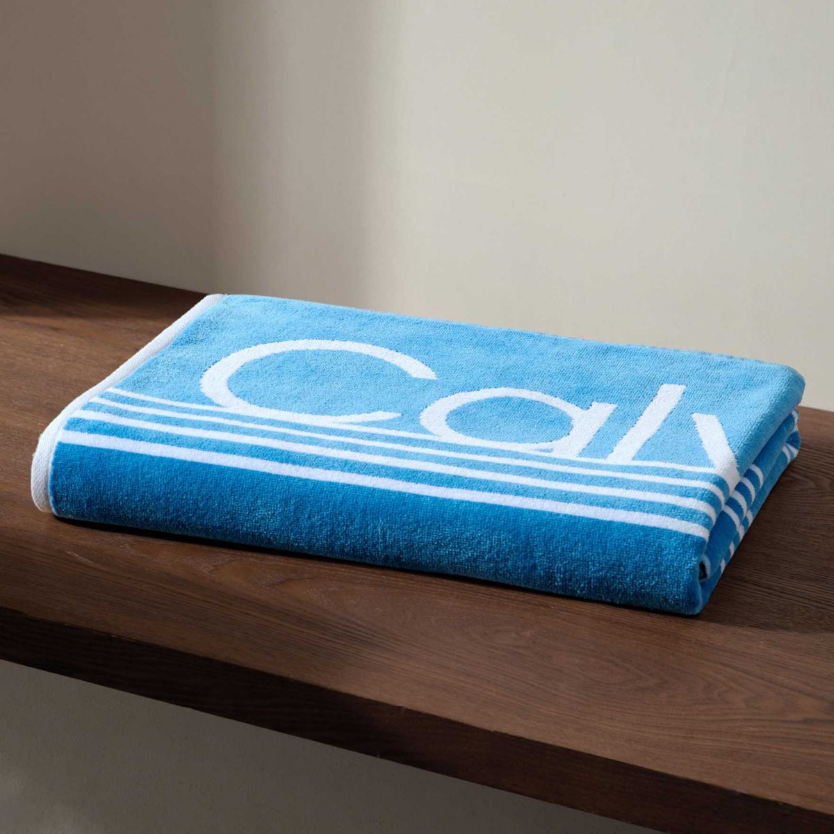 Pinstripe Logo Cotton Blend Beach Towel Set