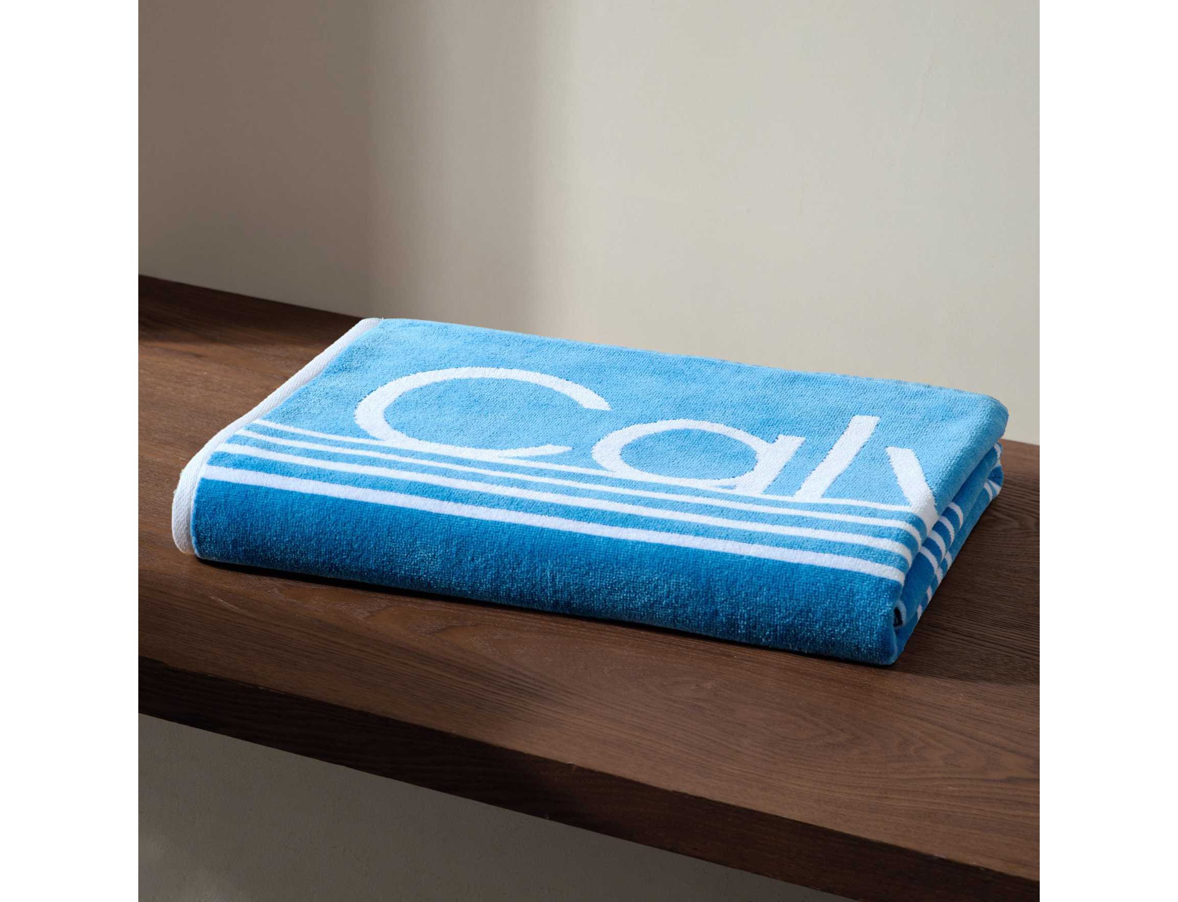 Pinstripe Logo Cotton Blend Beach Towel Set