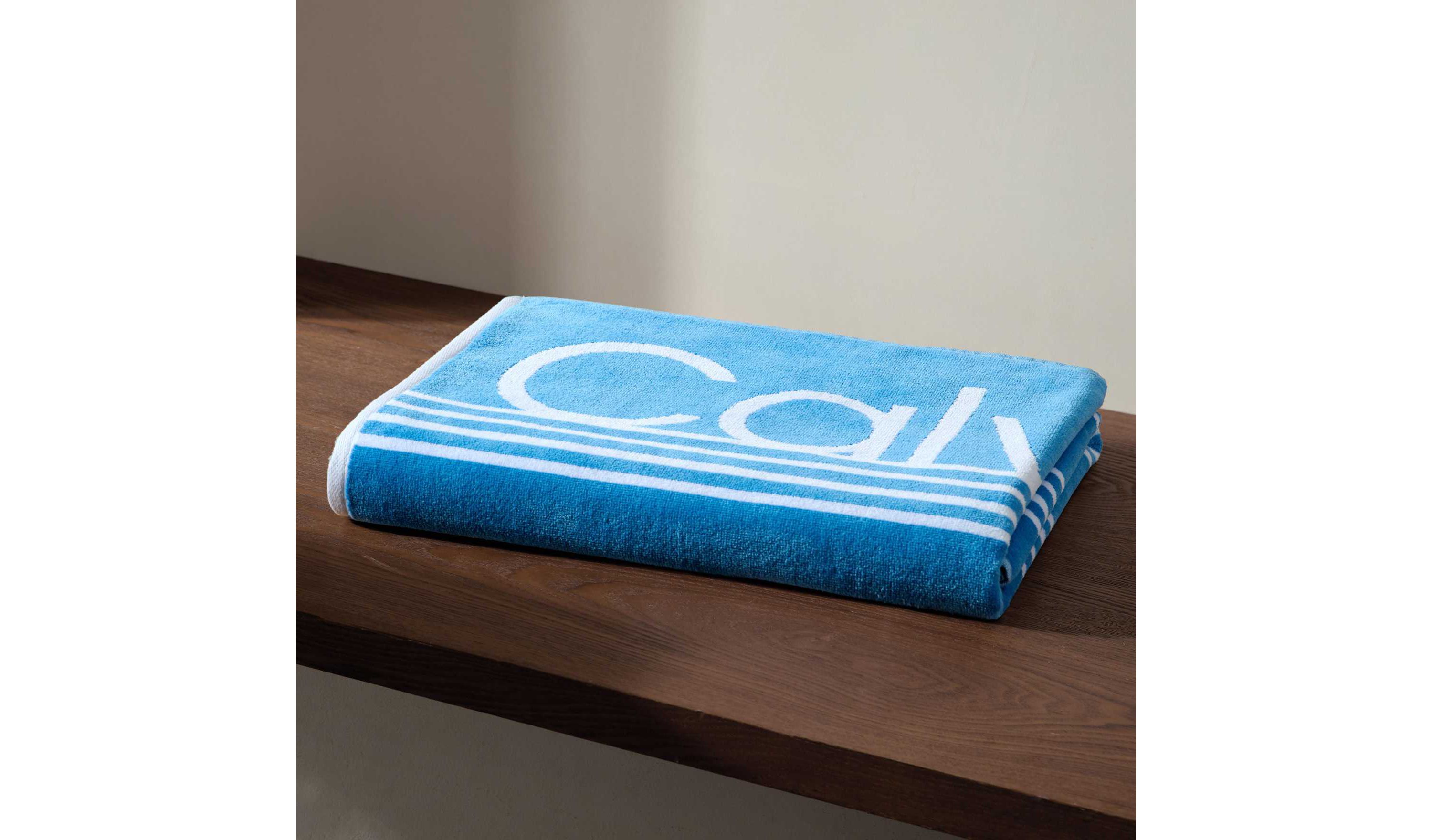 Pinstripe Logo Cotton Blend Beach Towel Set