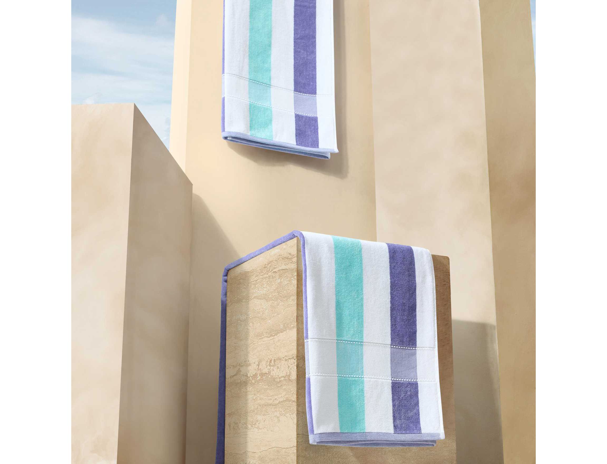 Pop Color Stripe Cotton Blend Beach Towel Set