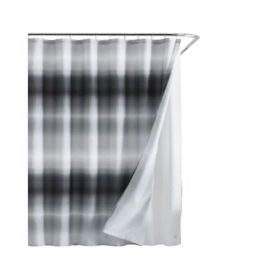 Kenneth Cole New York Ombre City Microfiber Shower Curtain Set, Grey, 72 x 72
