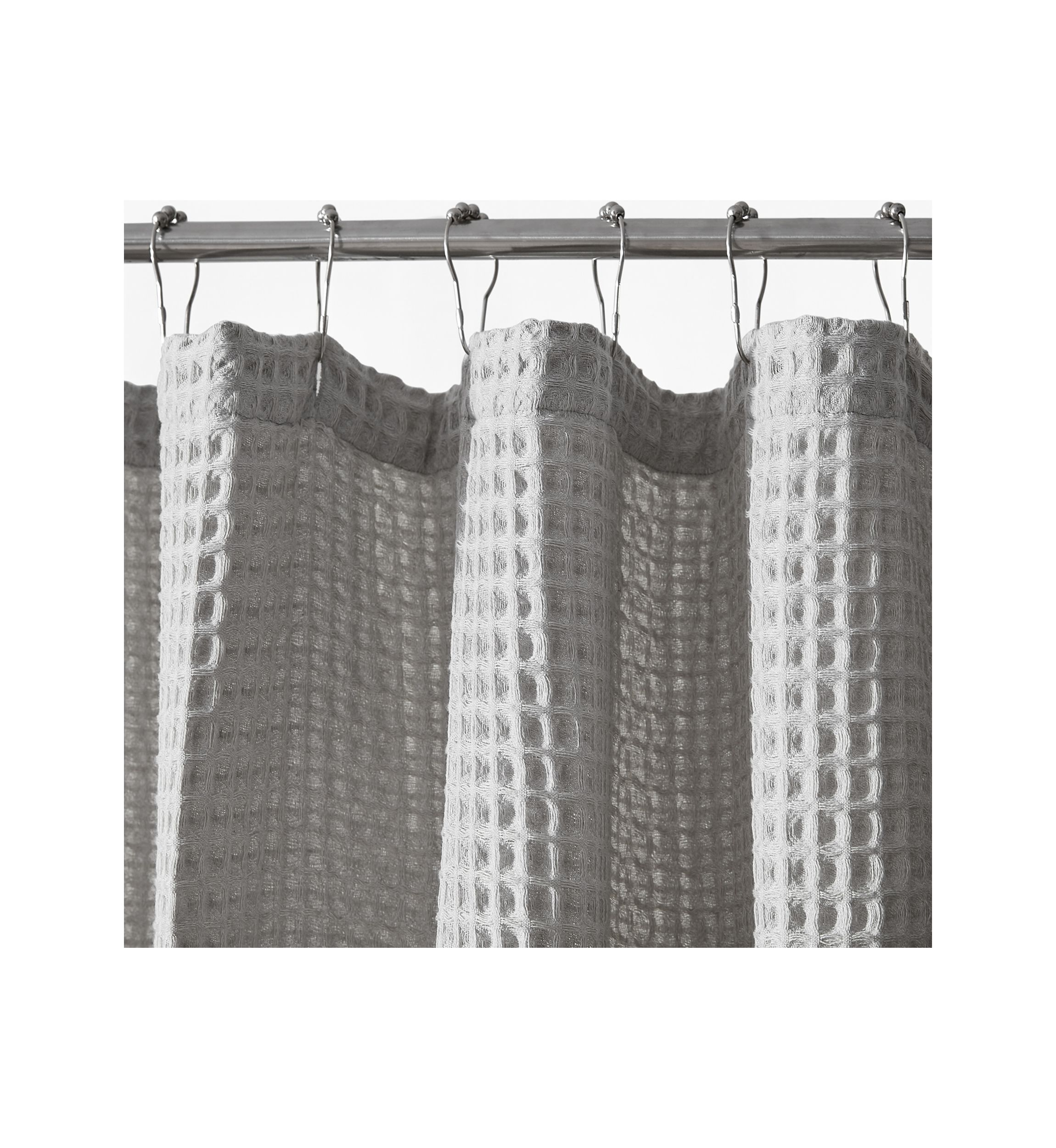 Marled Waffle Cotton Blend Shower Curtain