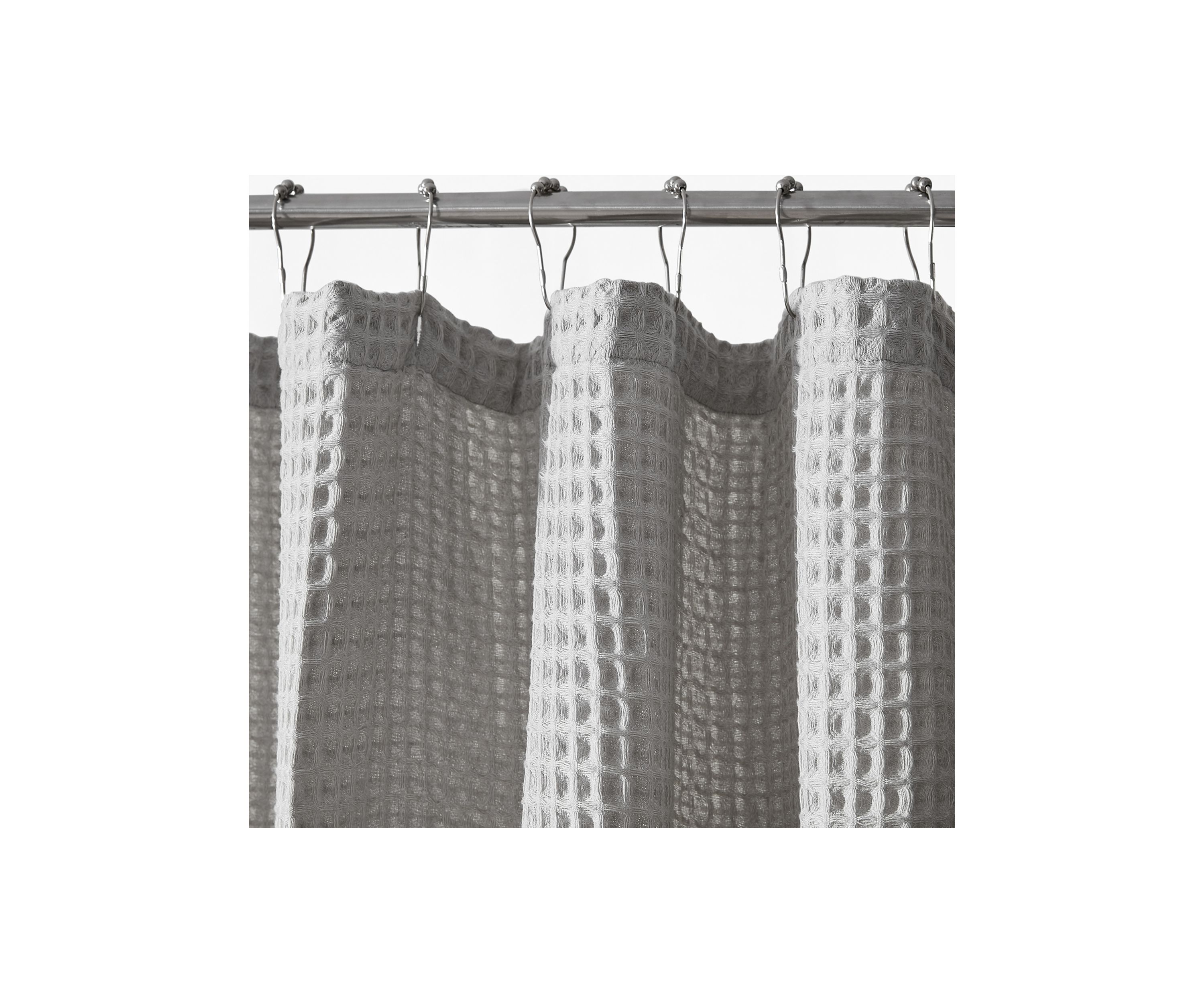 Marled Waffle Cotton Blend Shower Curtain
