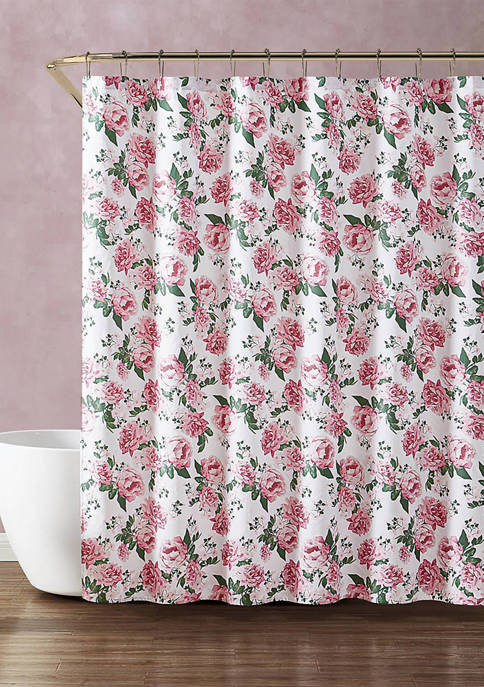 Betsey Johnson Blooming Roses Cotton Shower Curtain