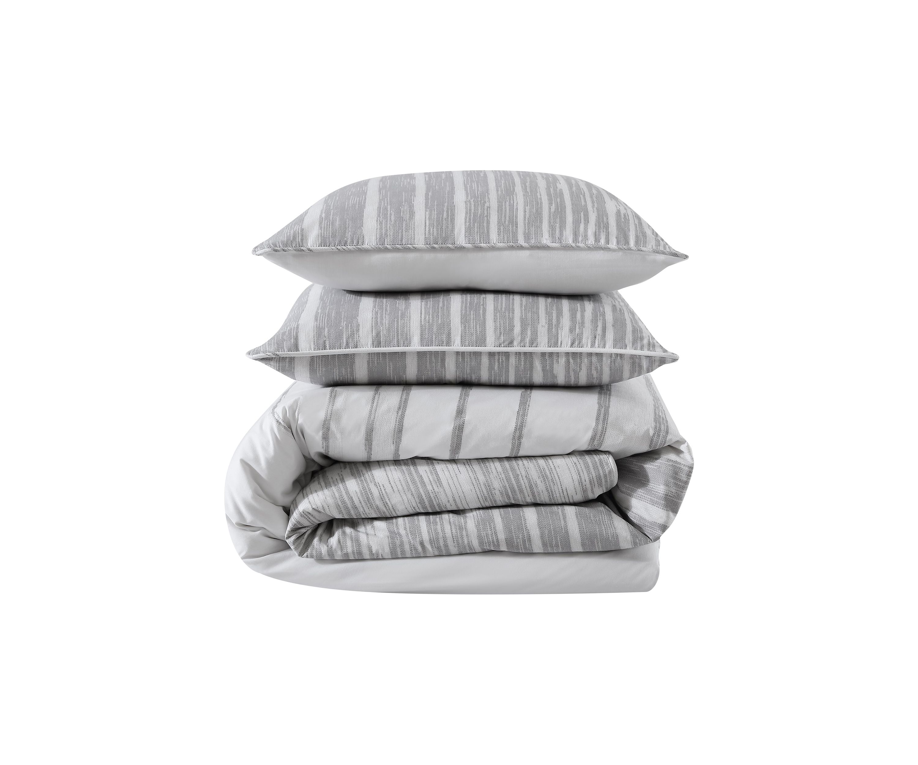 Abstract Stripe 3-Piece Cotton King Comforter Set