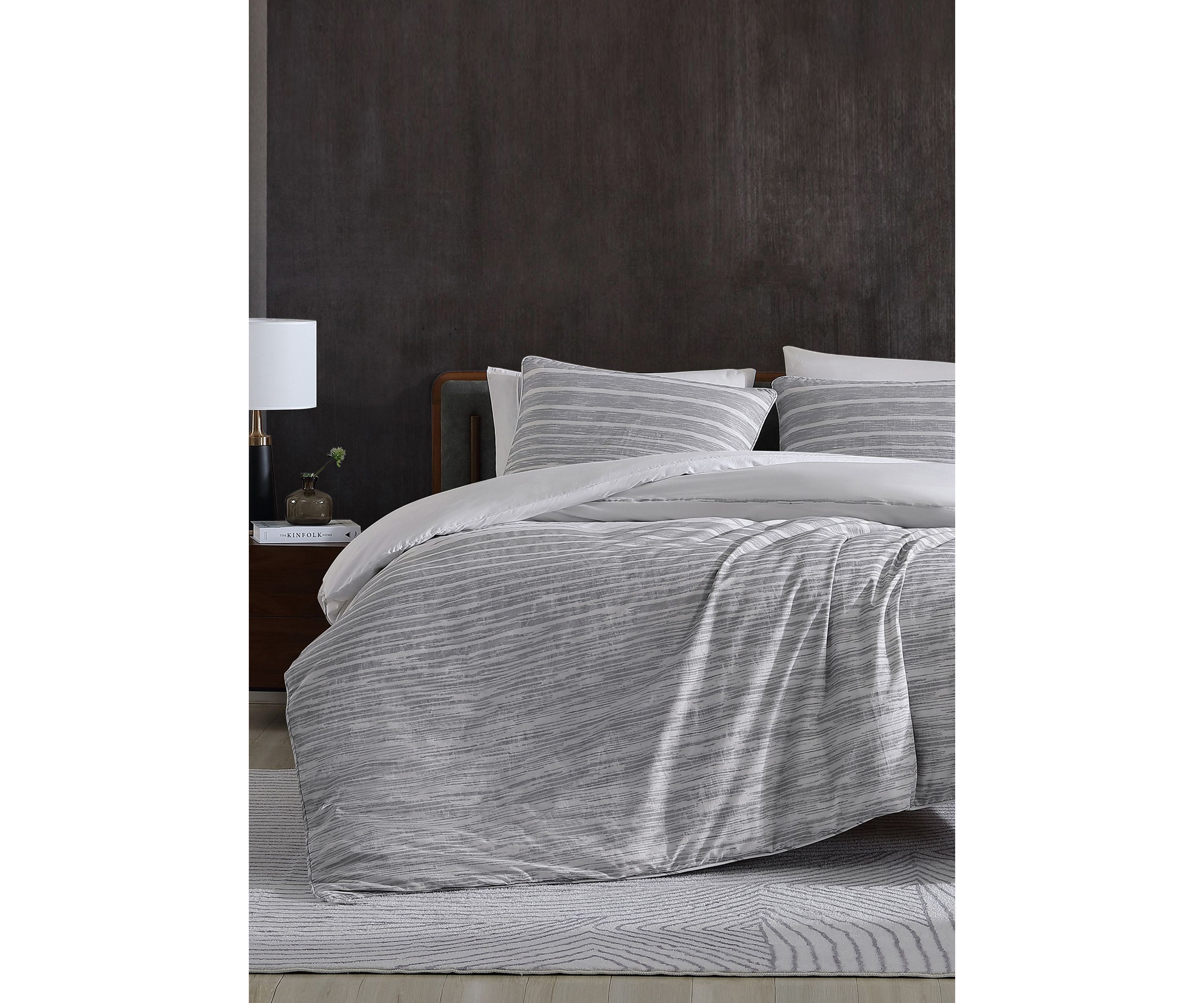 Abstract Stripe 3-Piece Cotton King Comforter Set