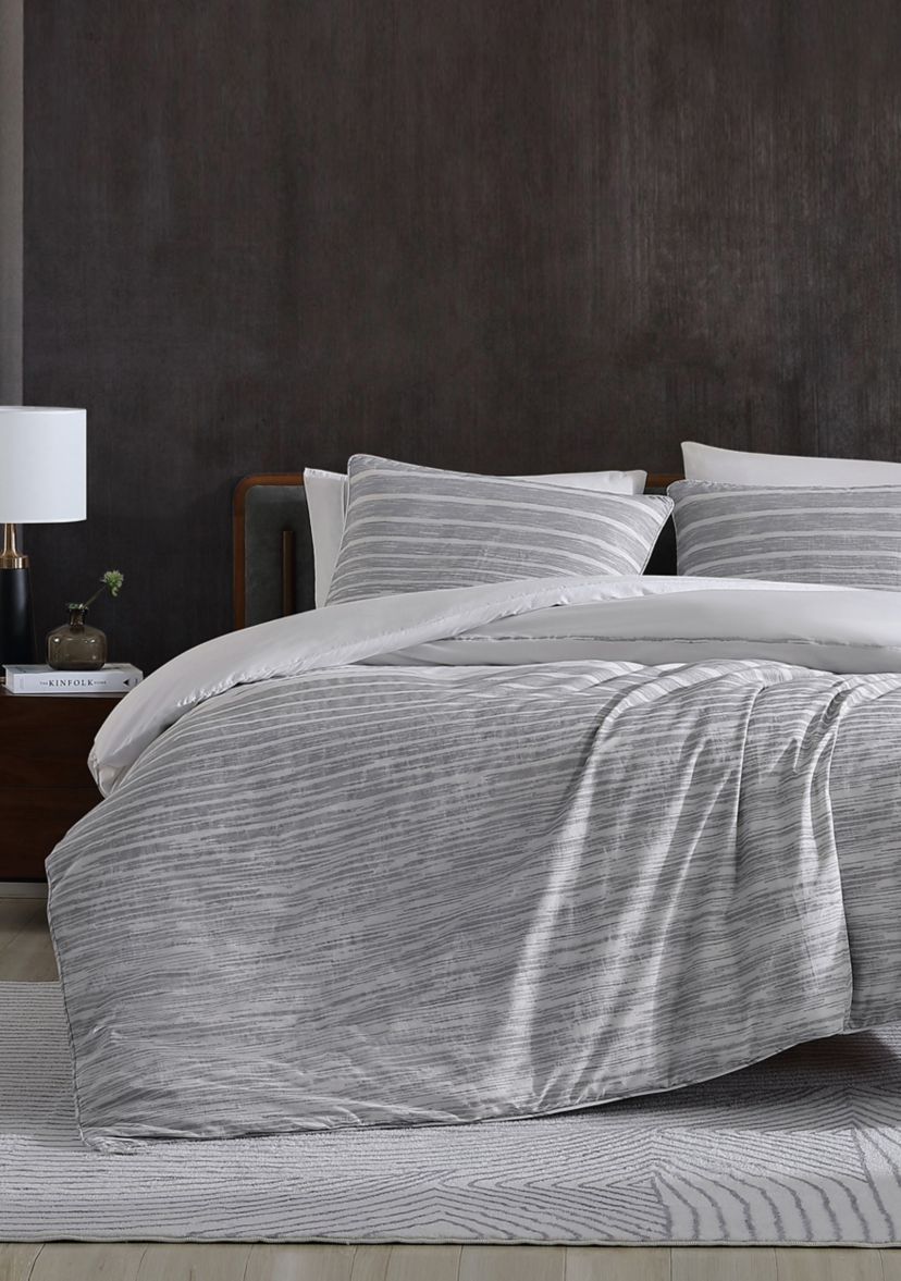 Abstract Stripe 3-Piece Cotton King Comforter Set