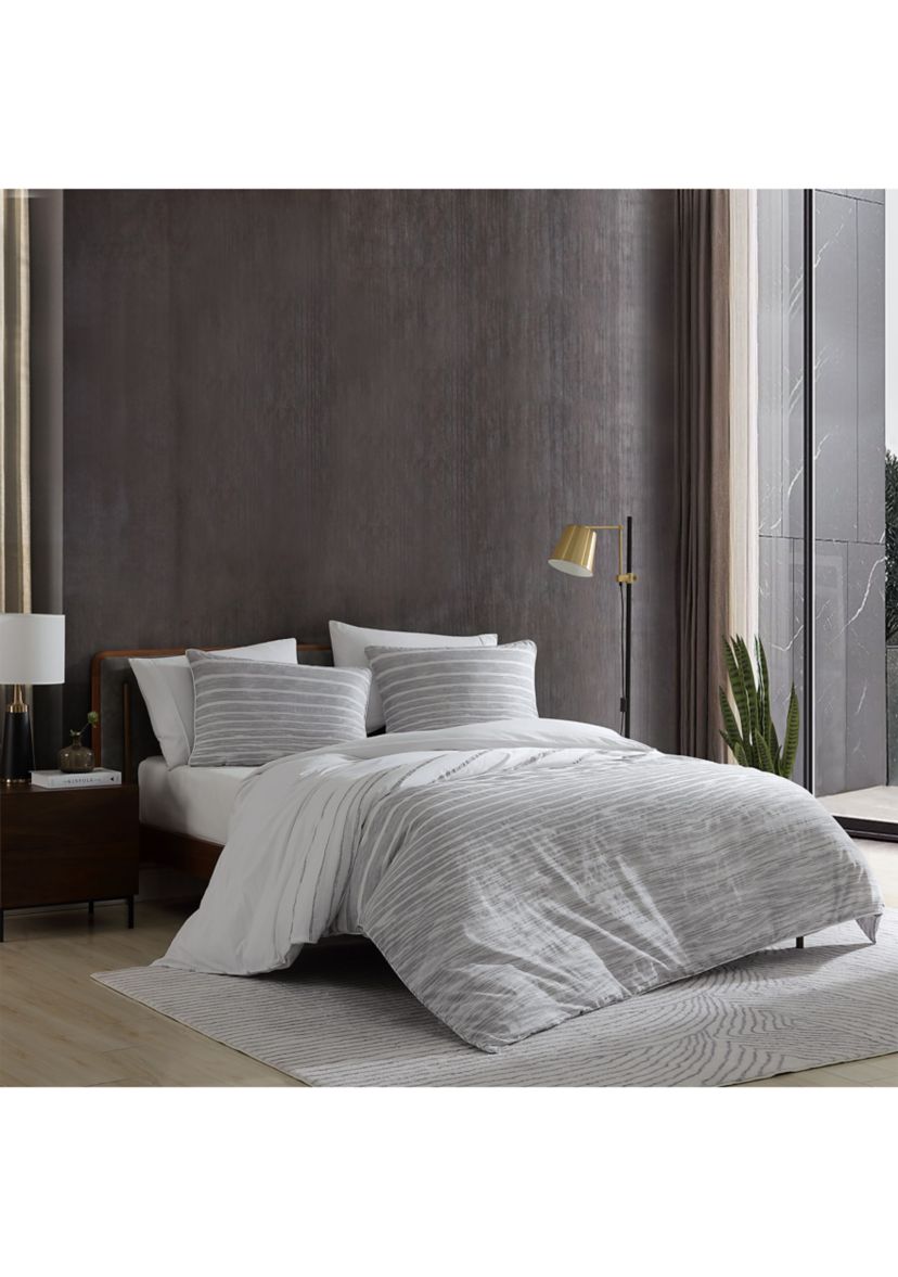 Abstract Stripe 3-Piece Cotton King Comforter Set