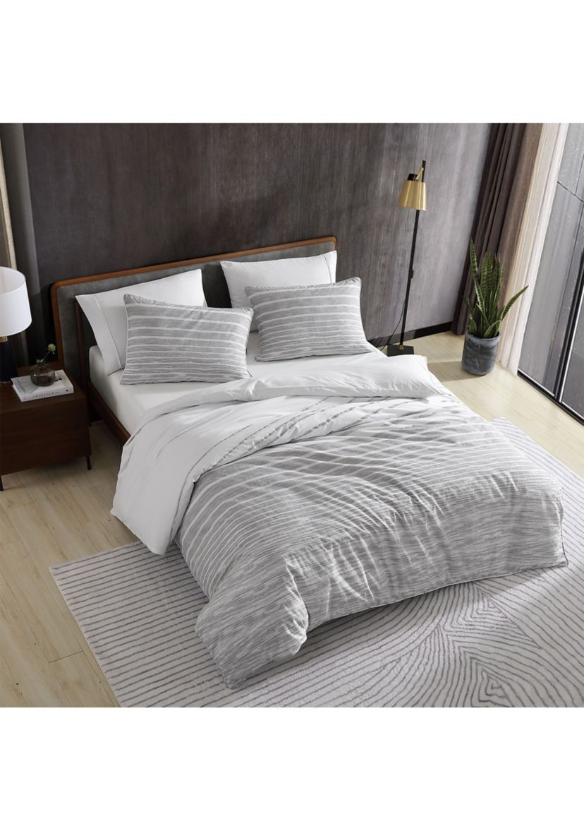 Abstract Stripe 3-Piece Cotton King Comforter Set
