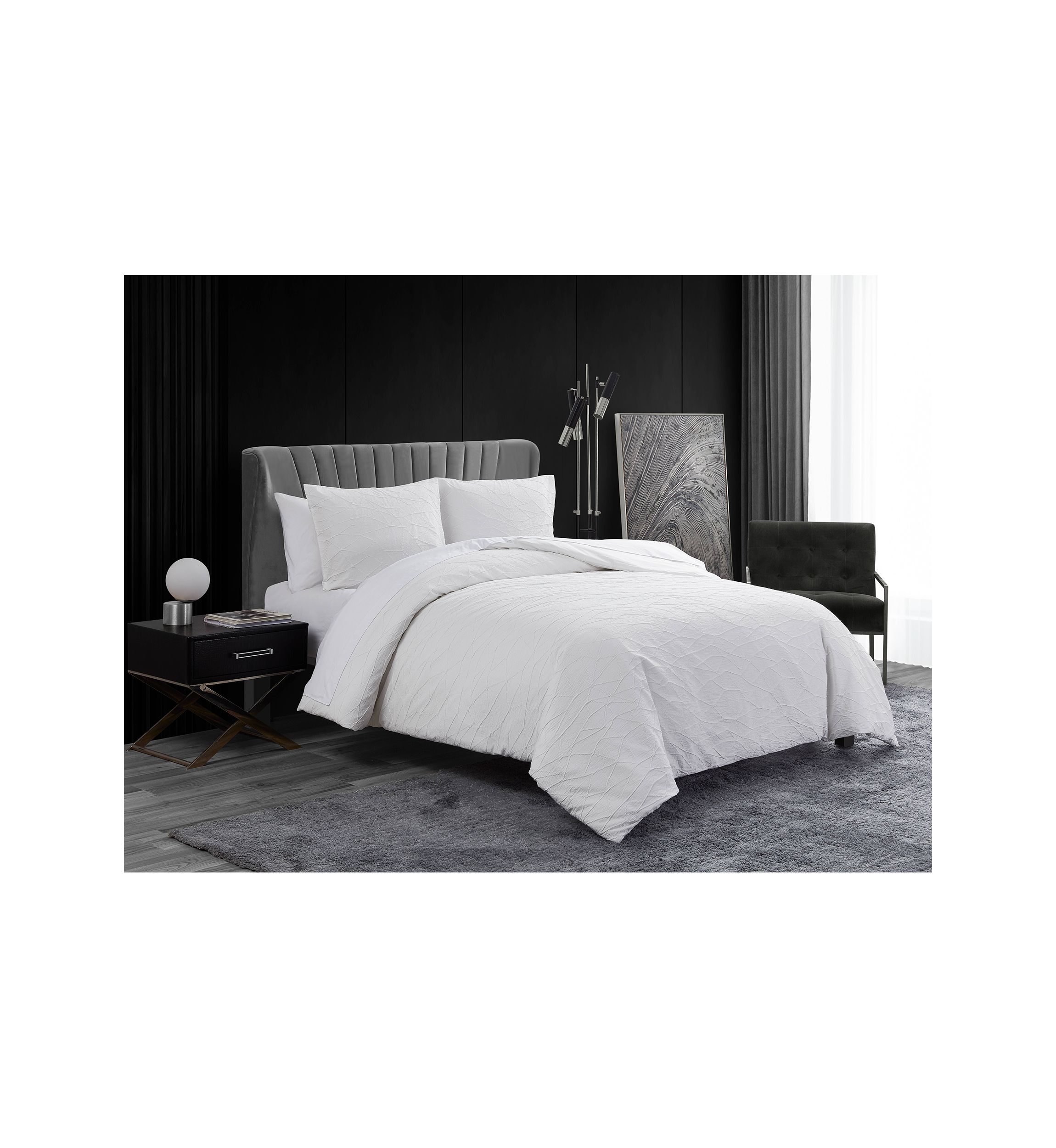 Abstract Crinkle 3-Piece King Comforter Set