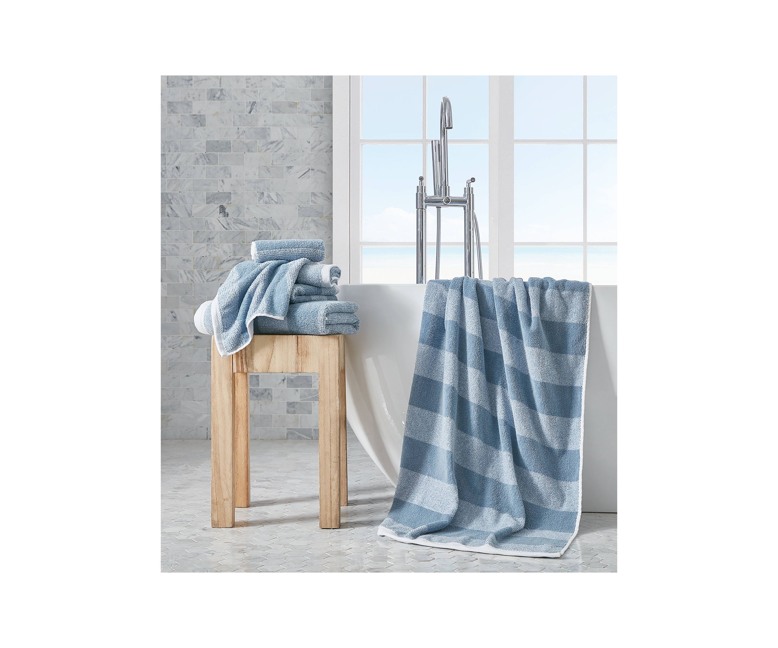 Oak Lake 6-Piece Striped Cotton Towel Set