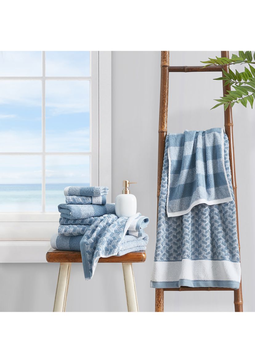 Oak Lake 6-Piece Striped Cotton Towel Set