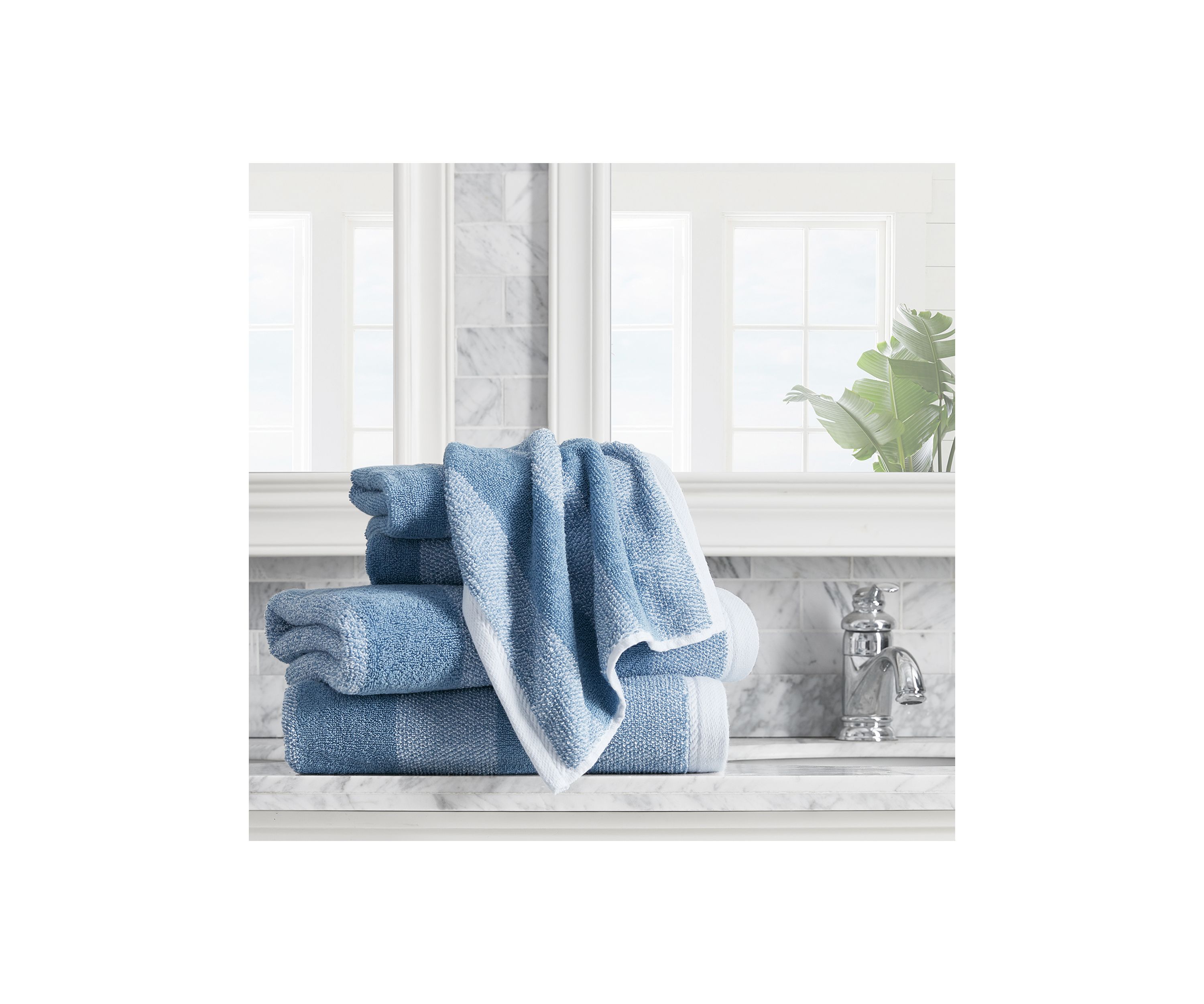Oak Lake 6-Piece Striped Cotton Towel Set
