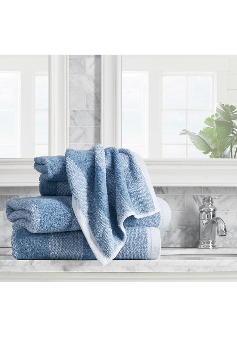 Oak Lake 6-Piece Striped Cotton Towel Set