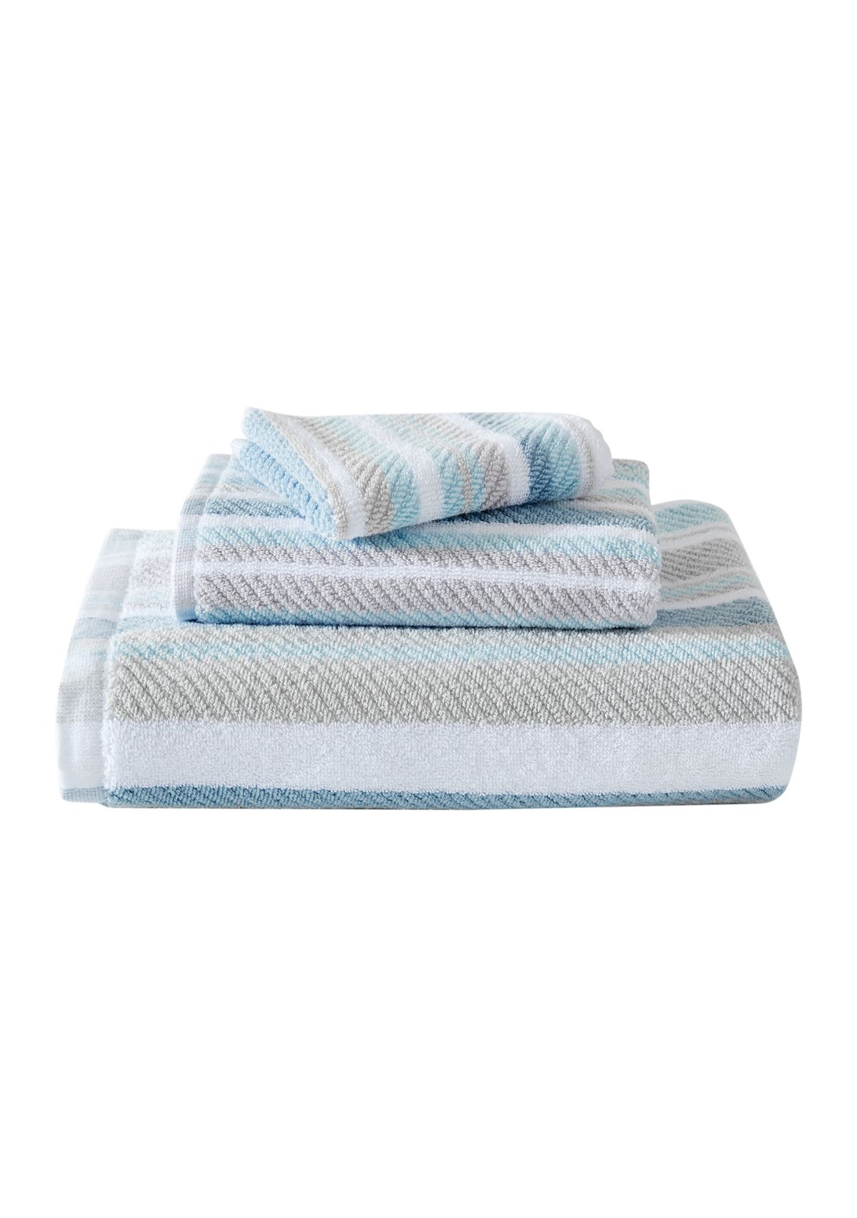 Ocean Bay Stripe 3-Piece Cotton Towel Set