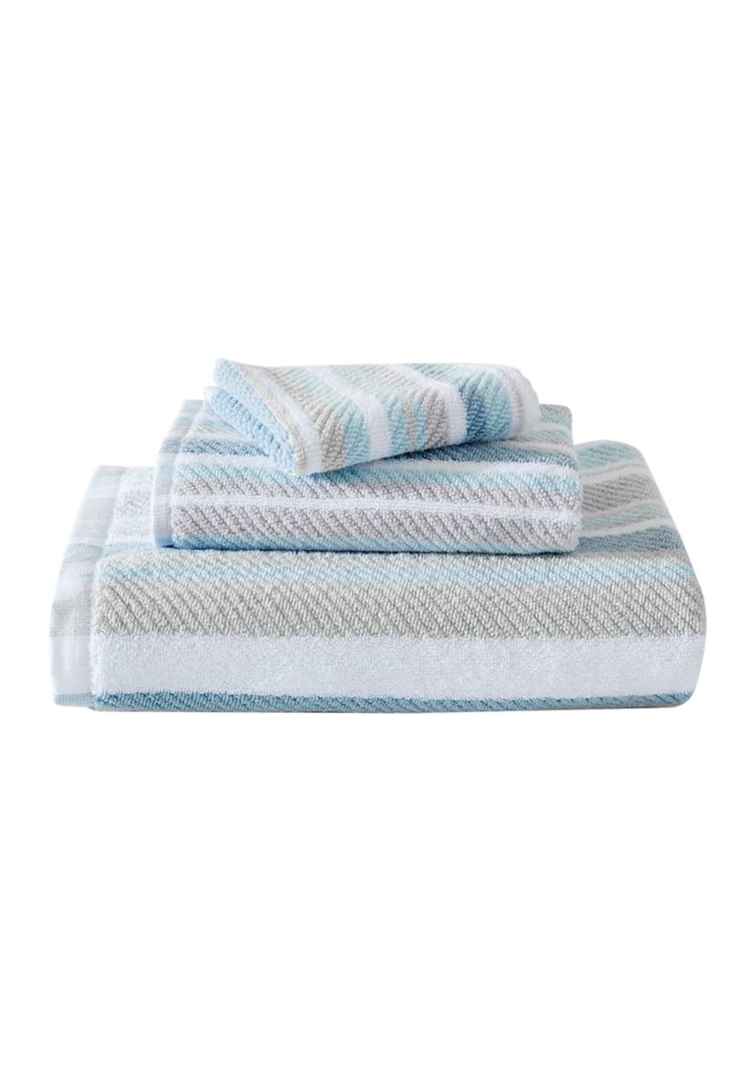 Ocean Bay Stripe 3-Piece Cotton Towel Set