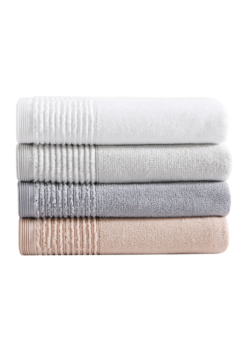 Sculpted Pleat Solid 3-Piece Towel Set