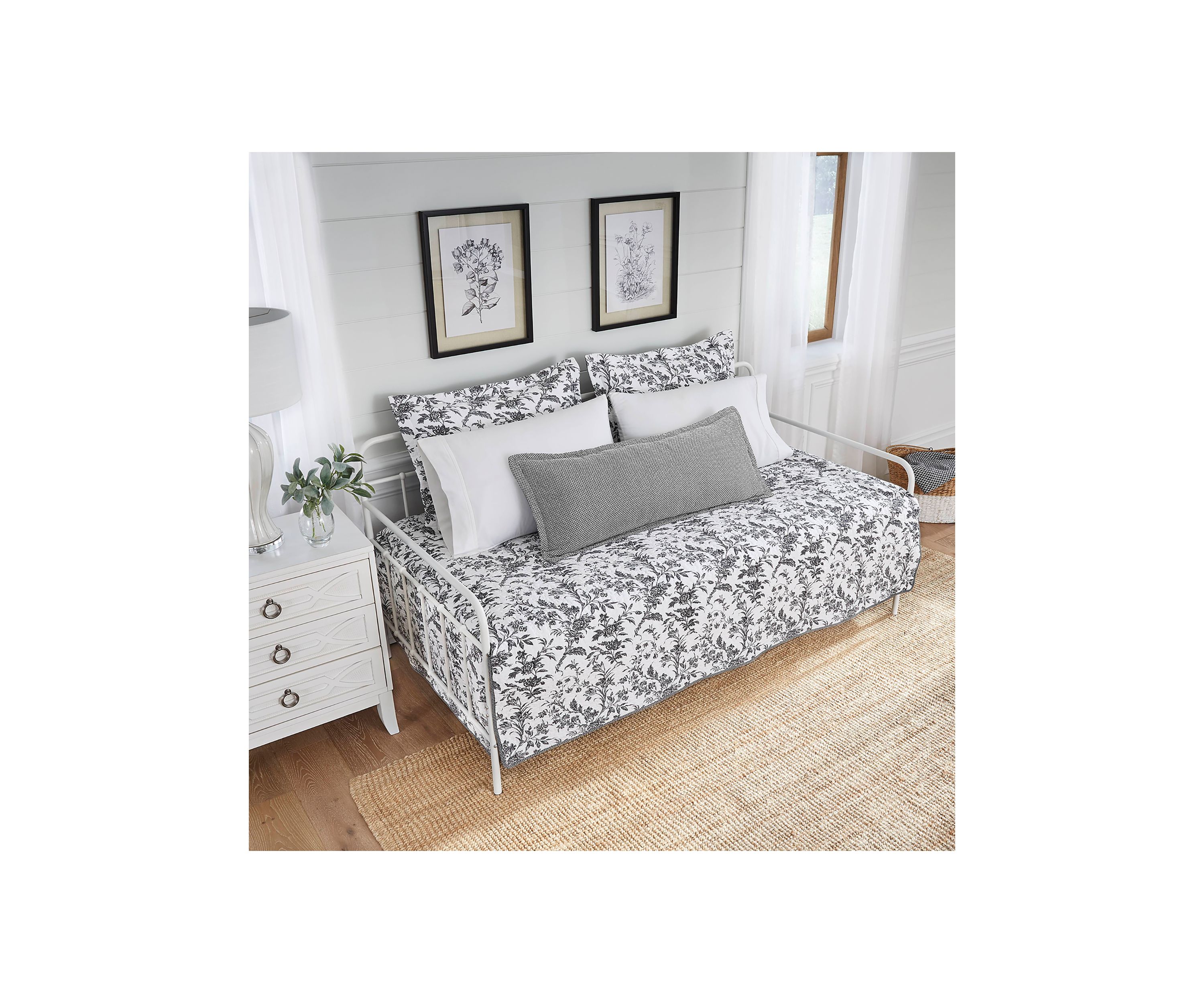 Amberley 4-Piece Charcoal Cotton Bonus Daybed Set
