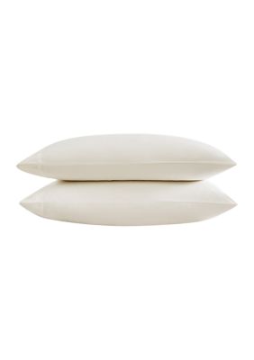 Vera Wang Solid 800-Thread Count 2-Piece Sateen Queen Pillowcase Pair, White