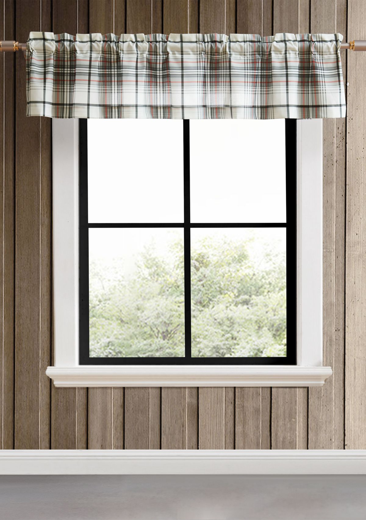 Alder Plaid Pole Top Window Valance