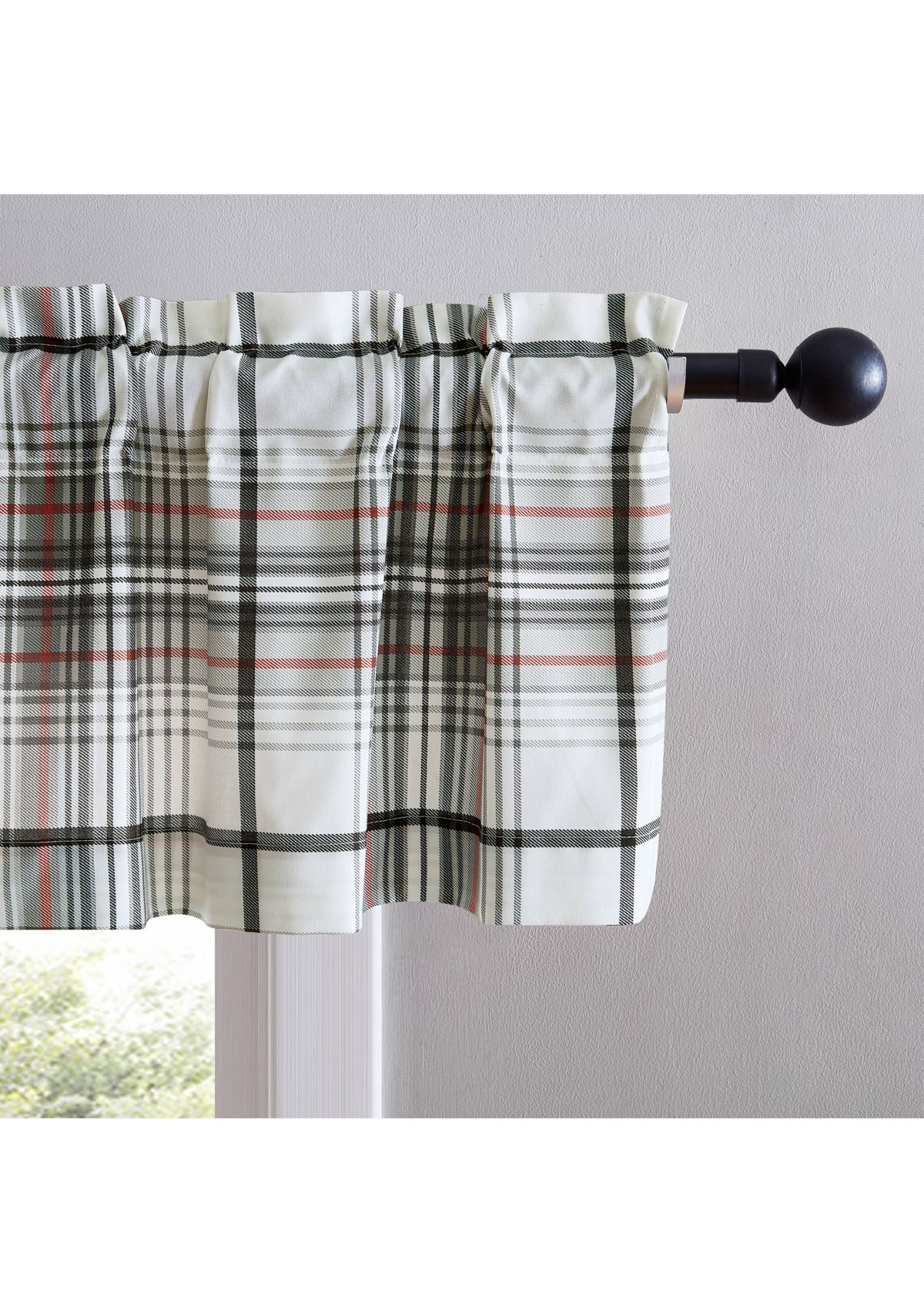 Alder Plaid Pole Top Window Valance