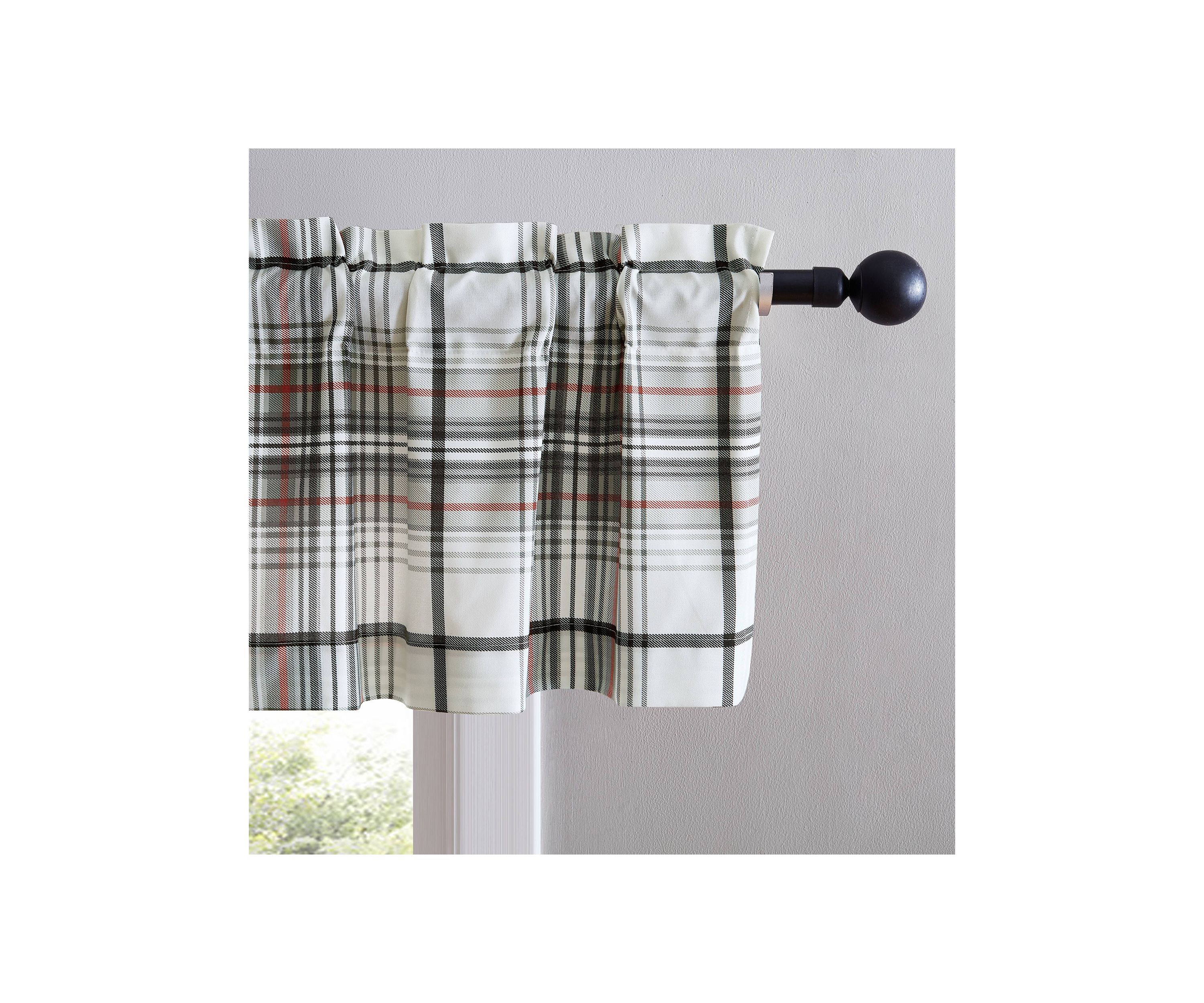 Alder Plaid Pole Top Window Valance